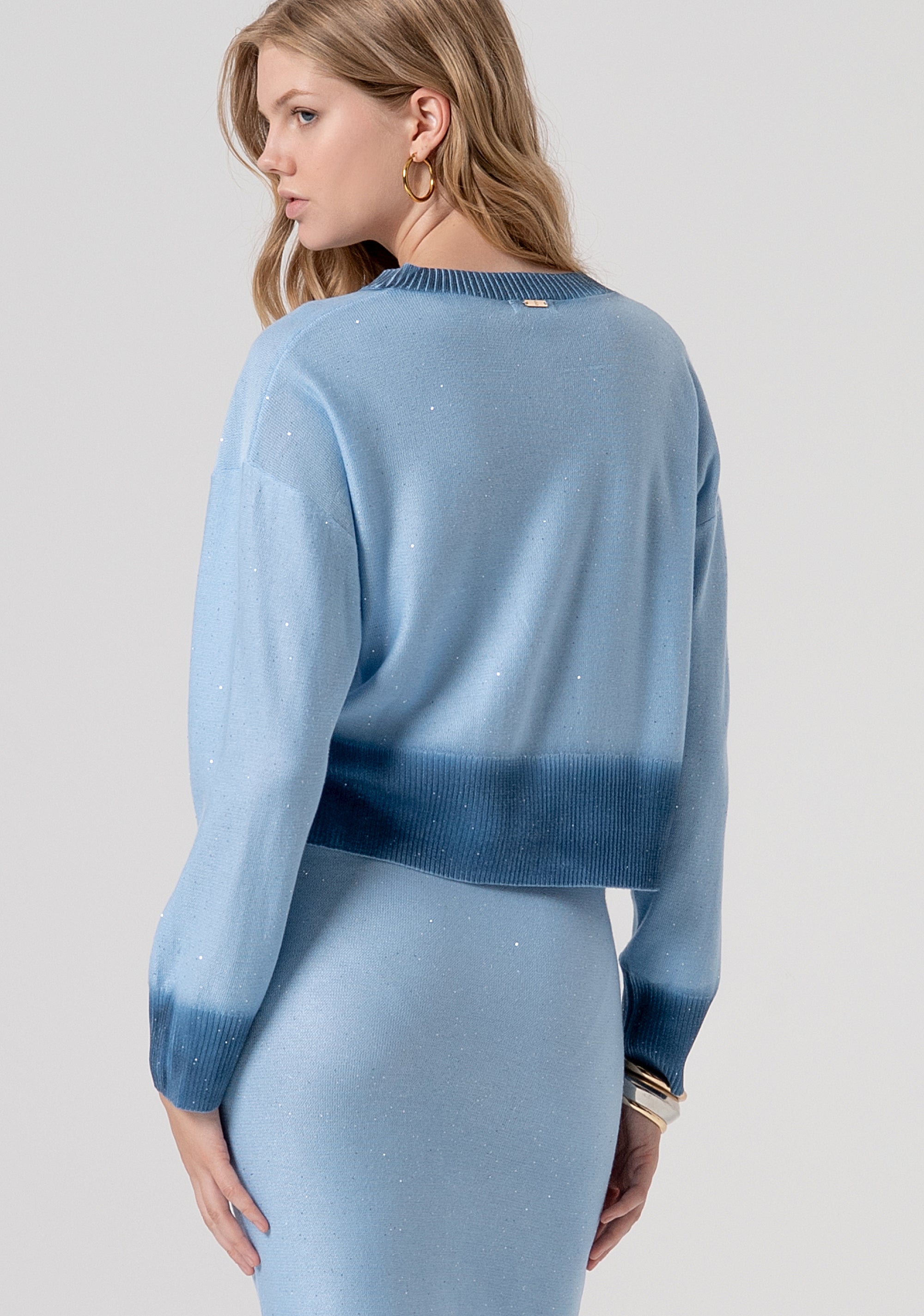 Cardigan regular con glitter FJ26ST8004K413J5-M43 Fracomina