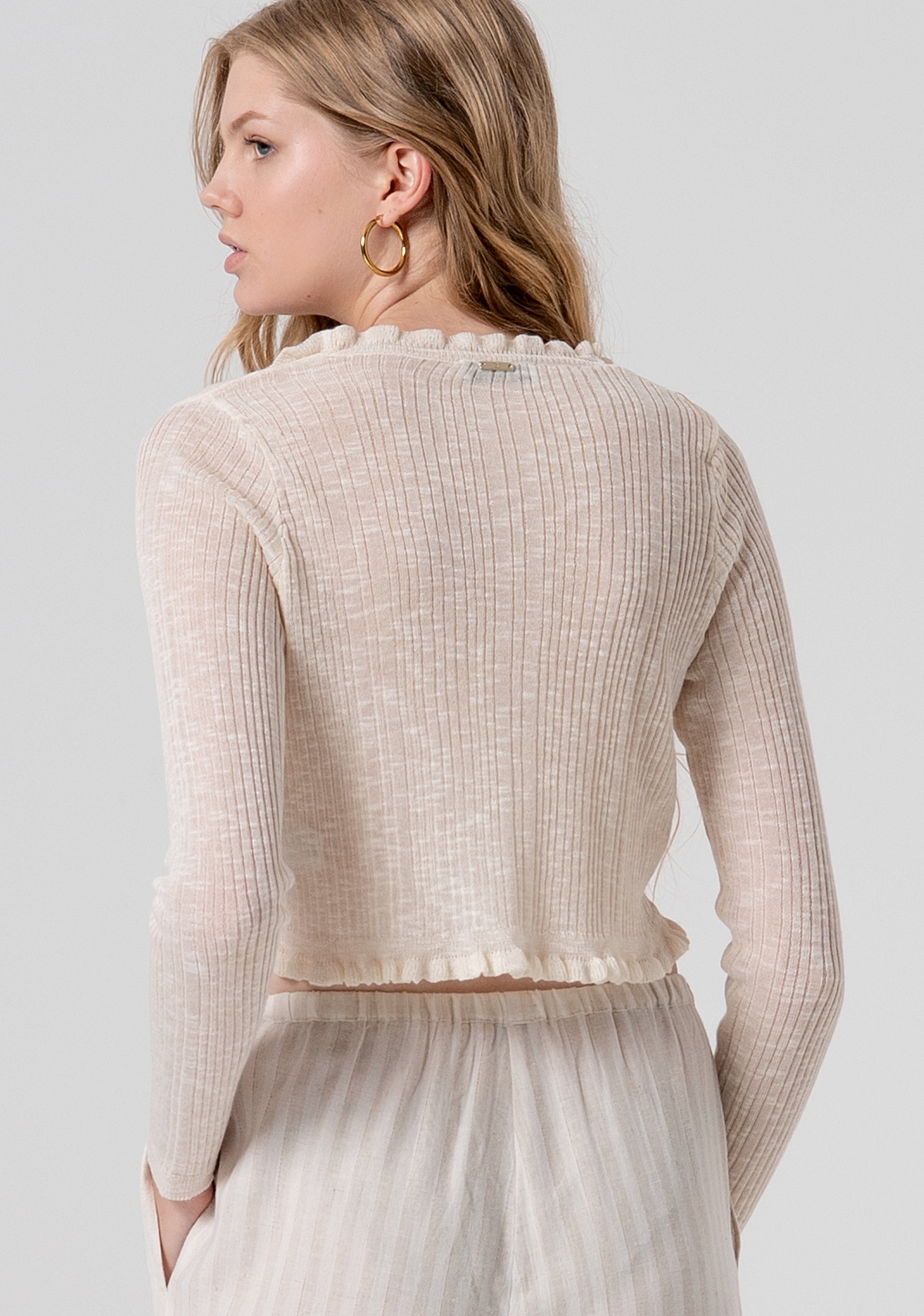 Cardigan cropped aderente FJ26ST8005K42101-251 Fracomina