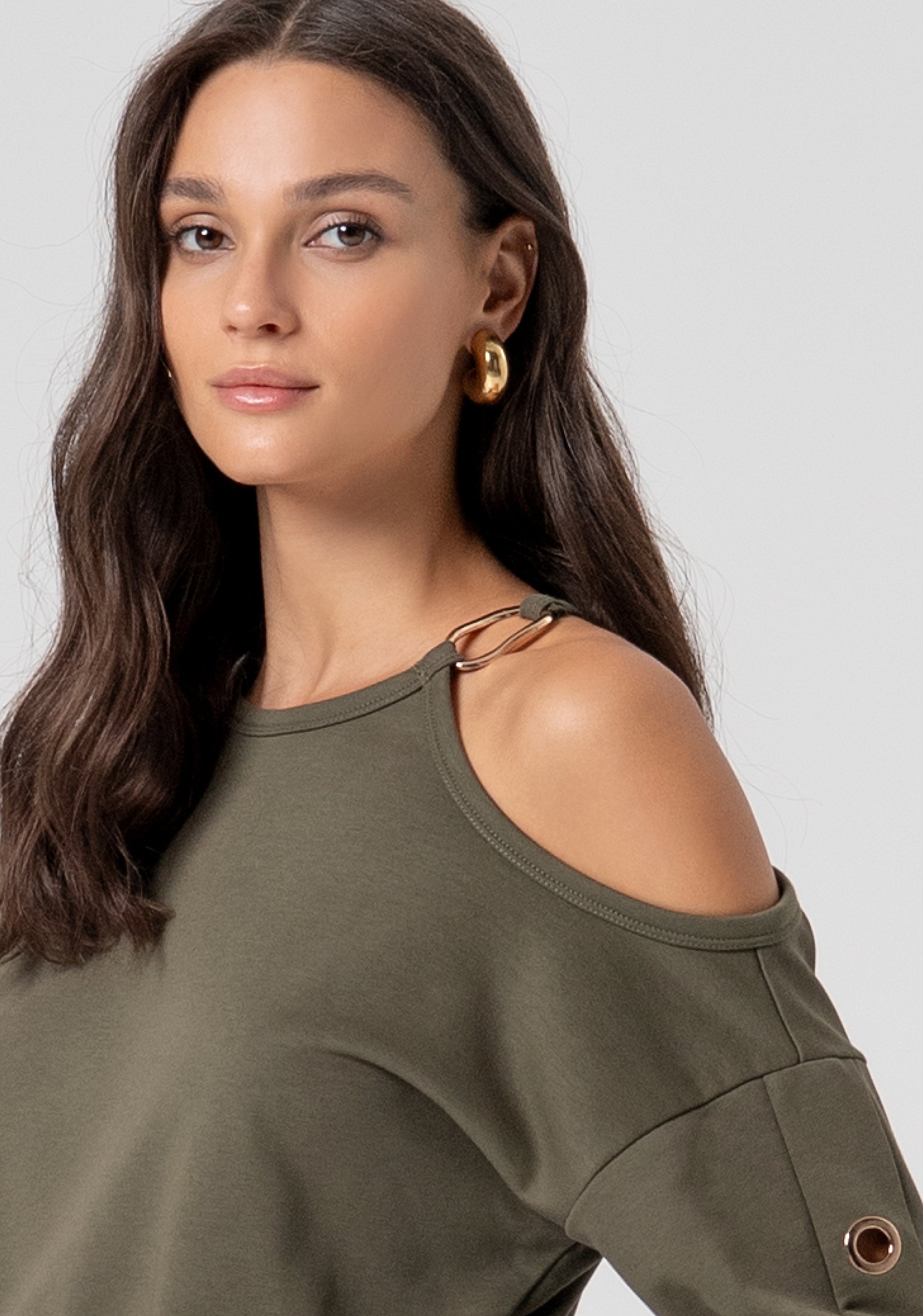 Felpa regular con occhielli vela FJ26ST9002F44901-M47 Fracomina