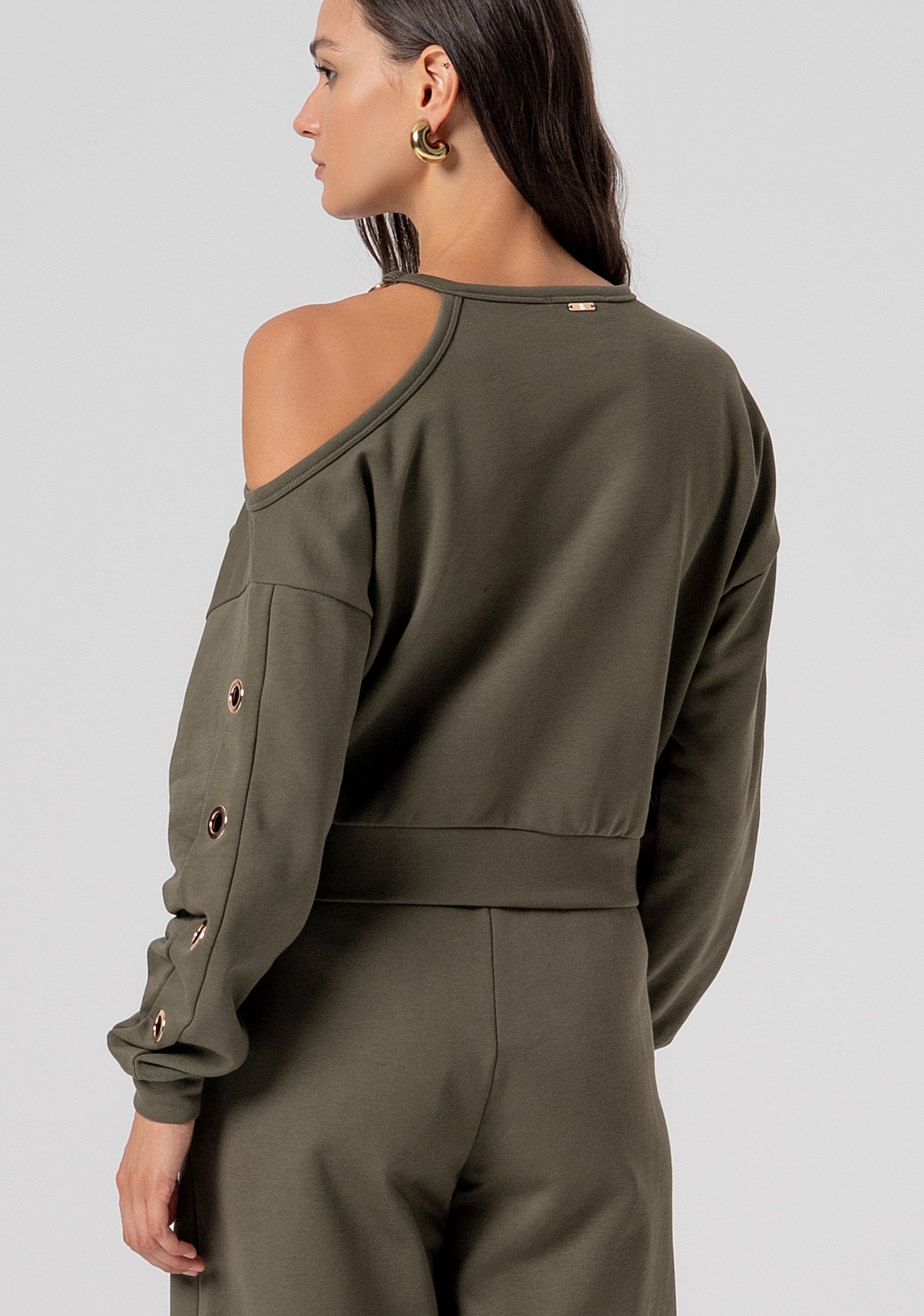 Felpa regular con occhielli vela FJ26ST9002F44901-M47 Fracomina