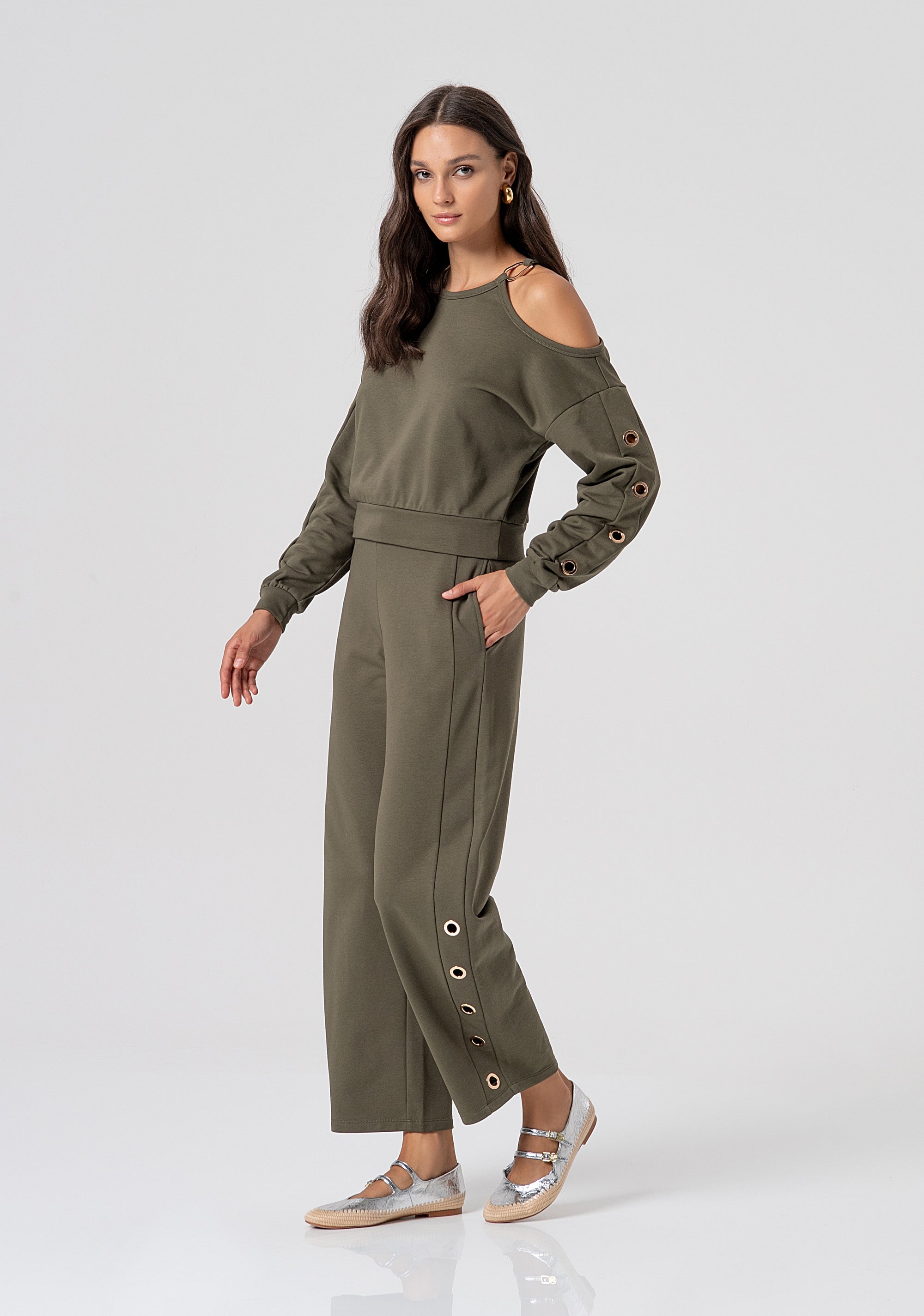 Felpa regular con occhielli vela FJ26ST9002F44901-M47 Fracomina