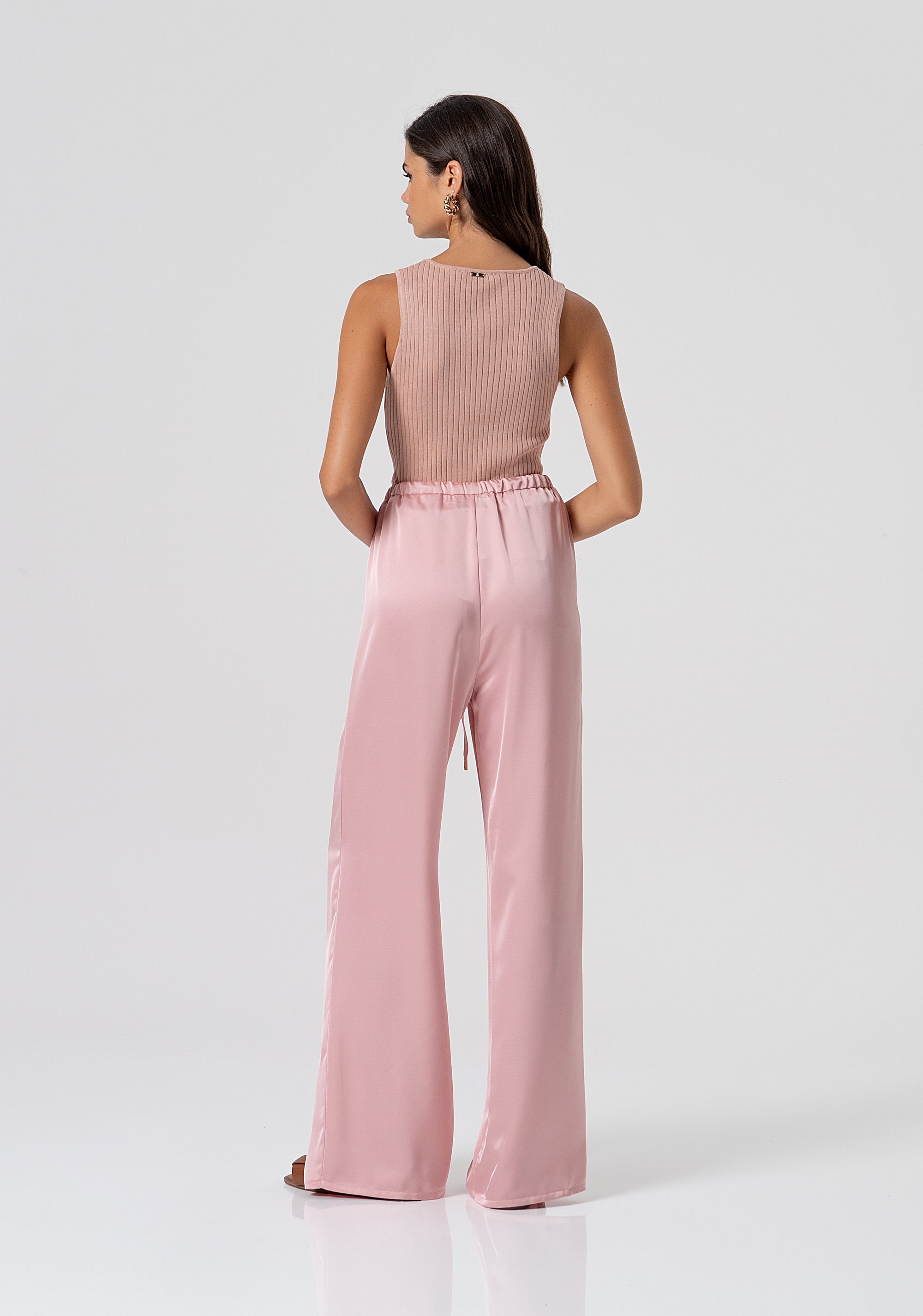 Pantalone wide a palazzo in raso FJ26SV3004W47001-103 Fracomina