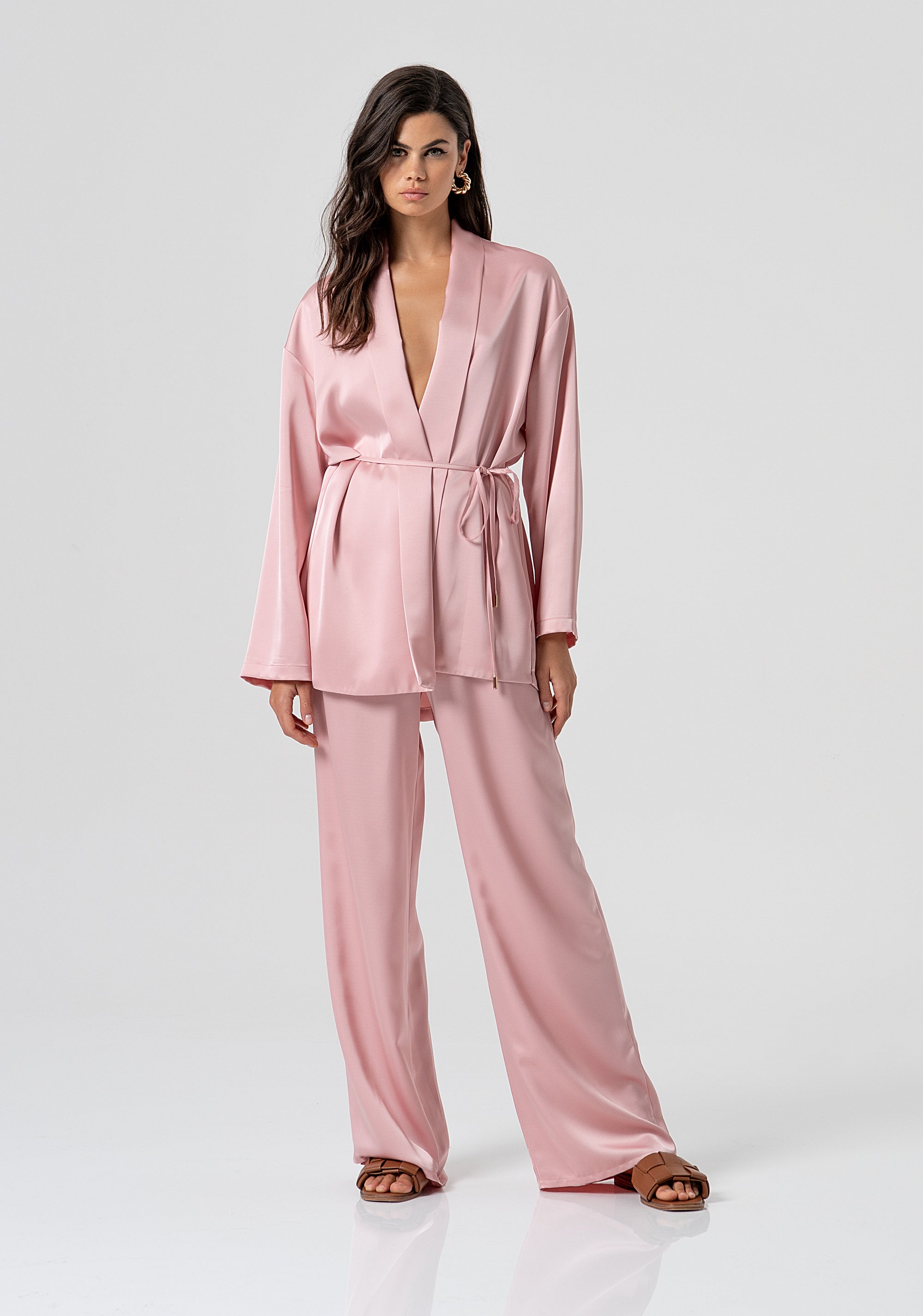 Pantalone wide a palazzo in raso FJ26SV3004W47001-103 Fracomina