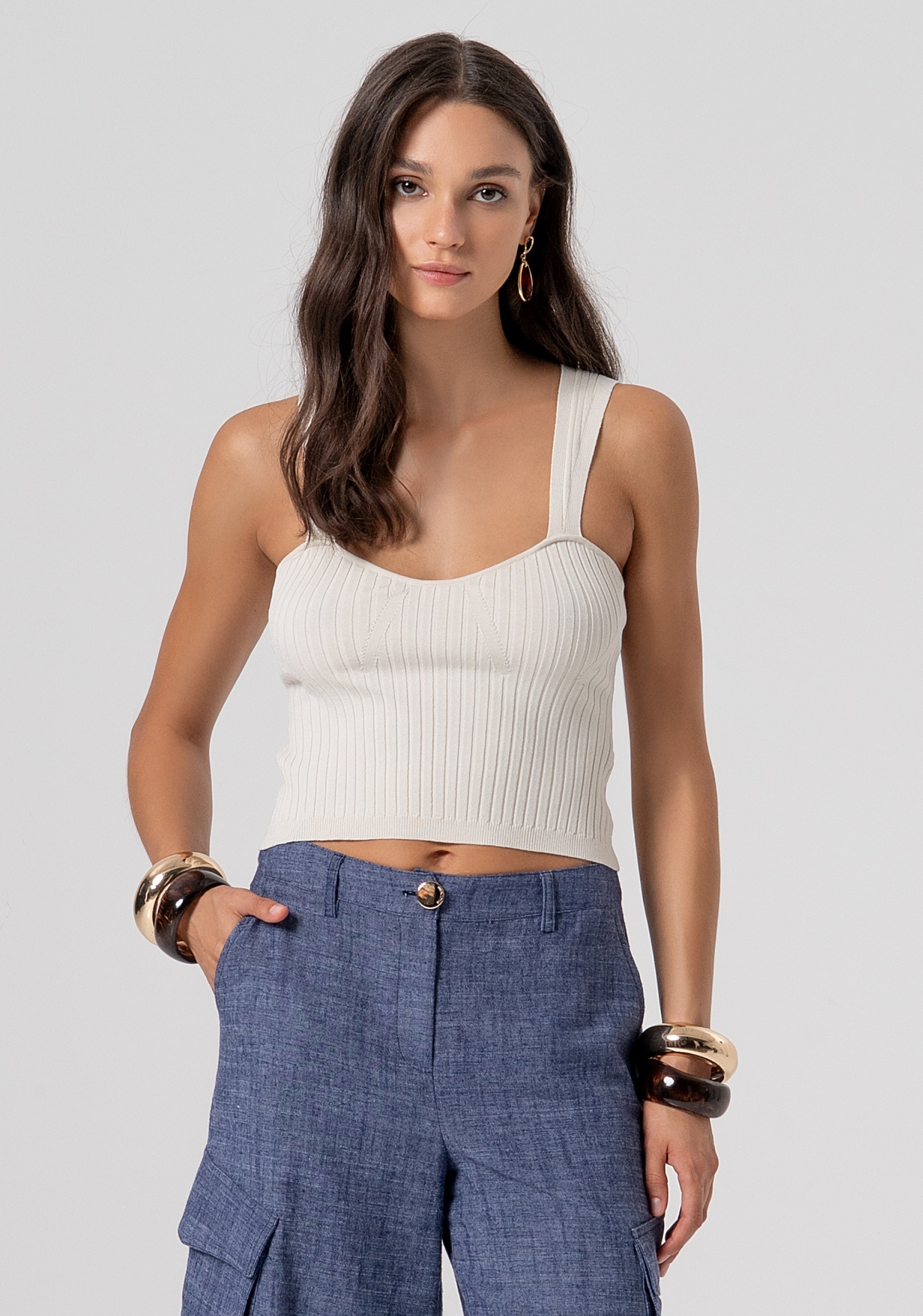 Bermuda cargo con lino FJ26SVC001W84301-064 Fracomina