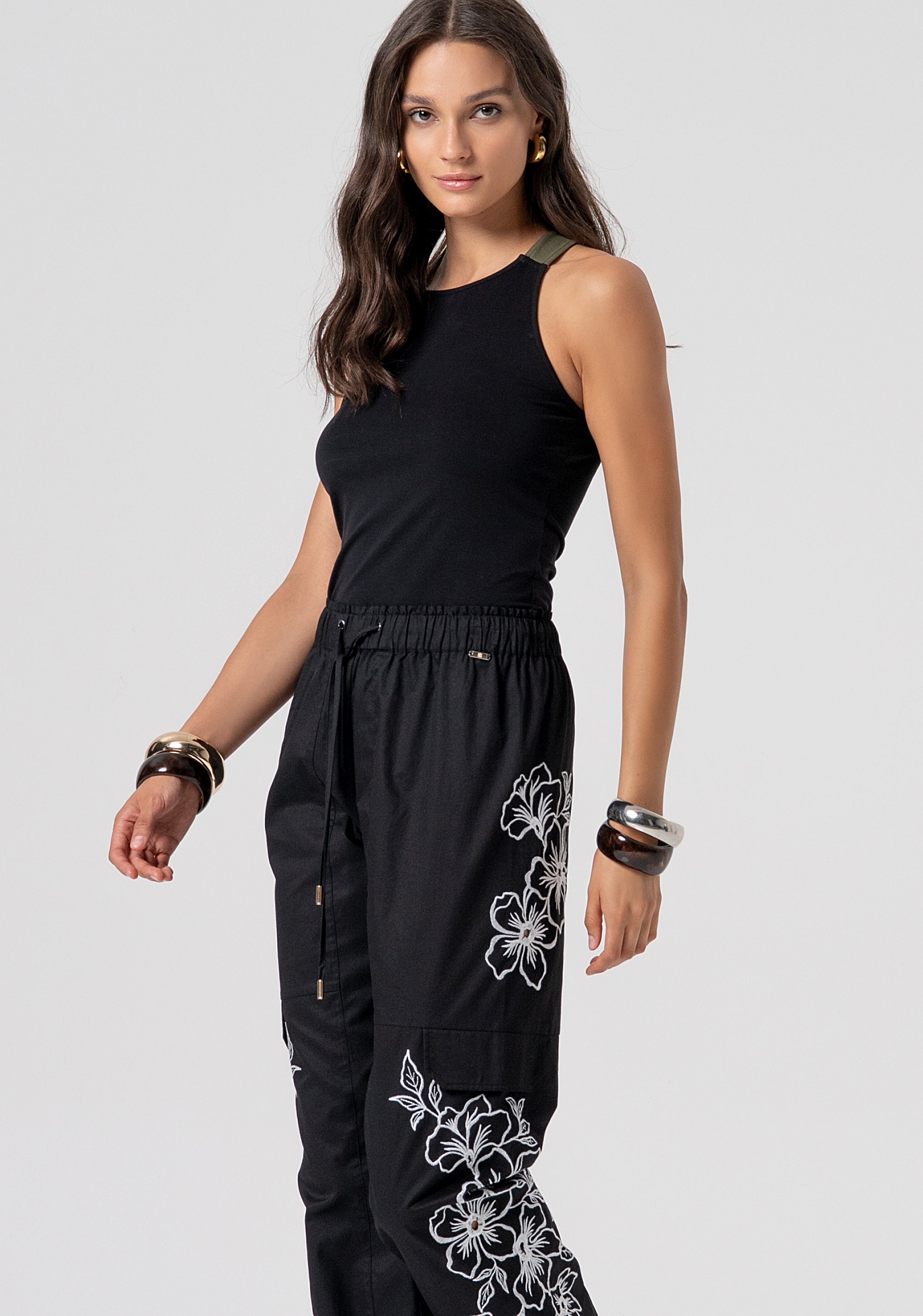 Pantalone regular jogger in popeline di cotone FJ26SVC002W400E5-816 Fracomina