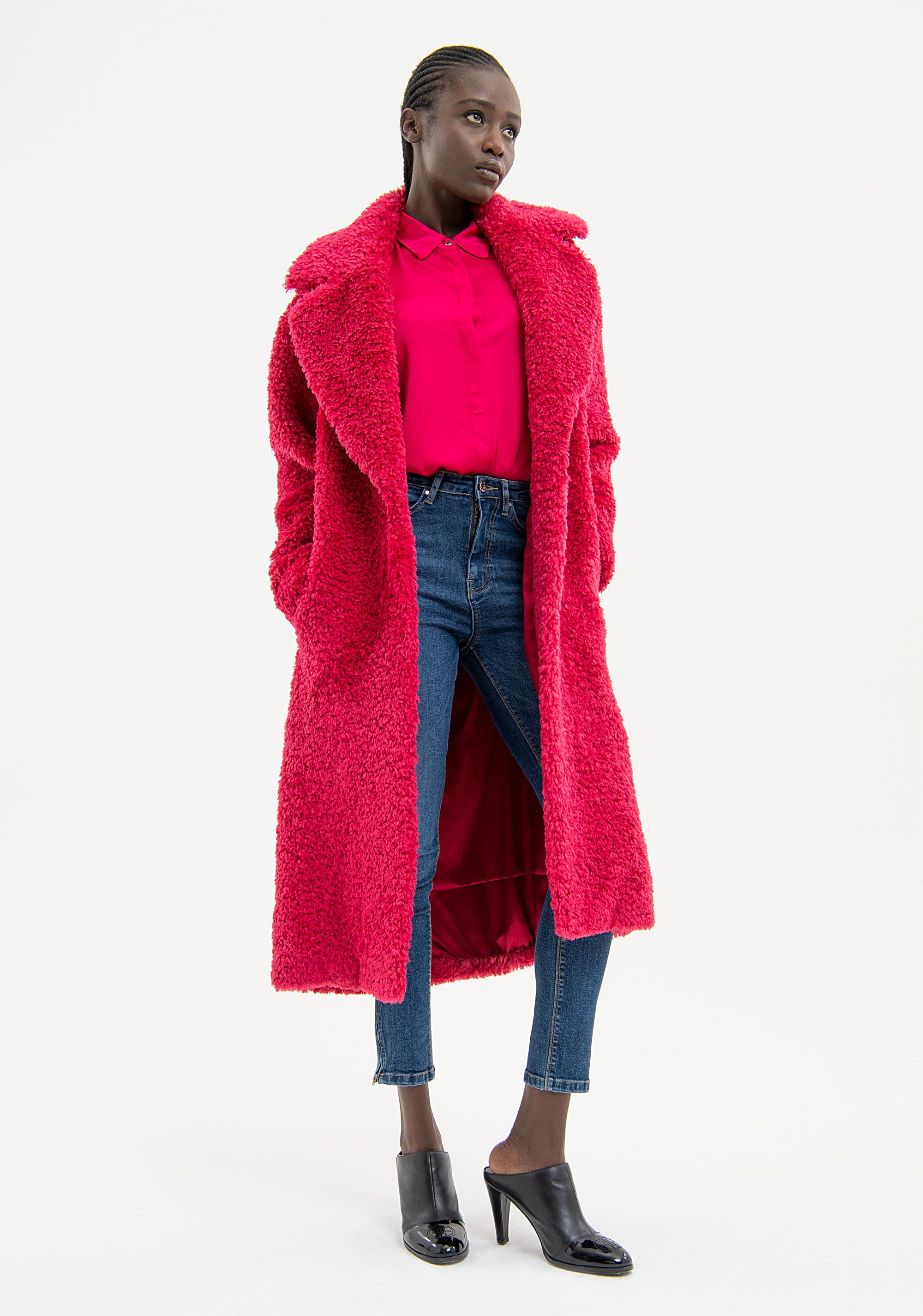 Cappotto Lungo Cappotto In Ecopelliccia Cappotto Regular Lungo