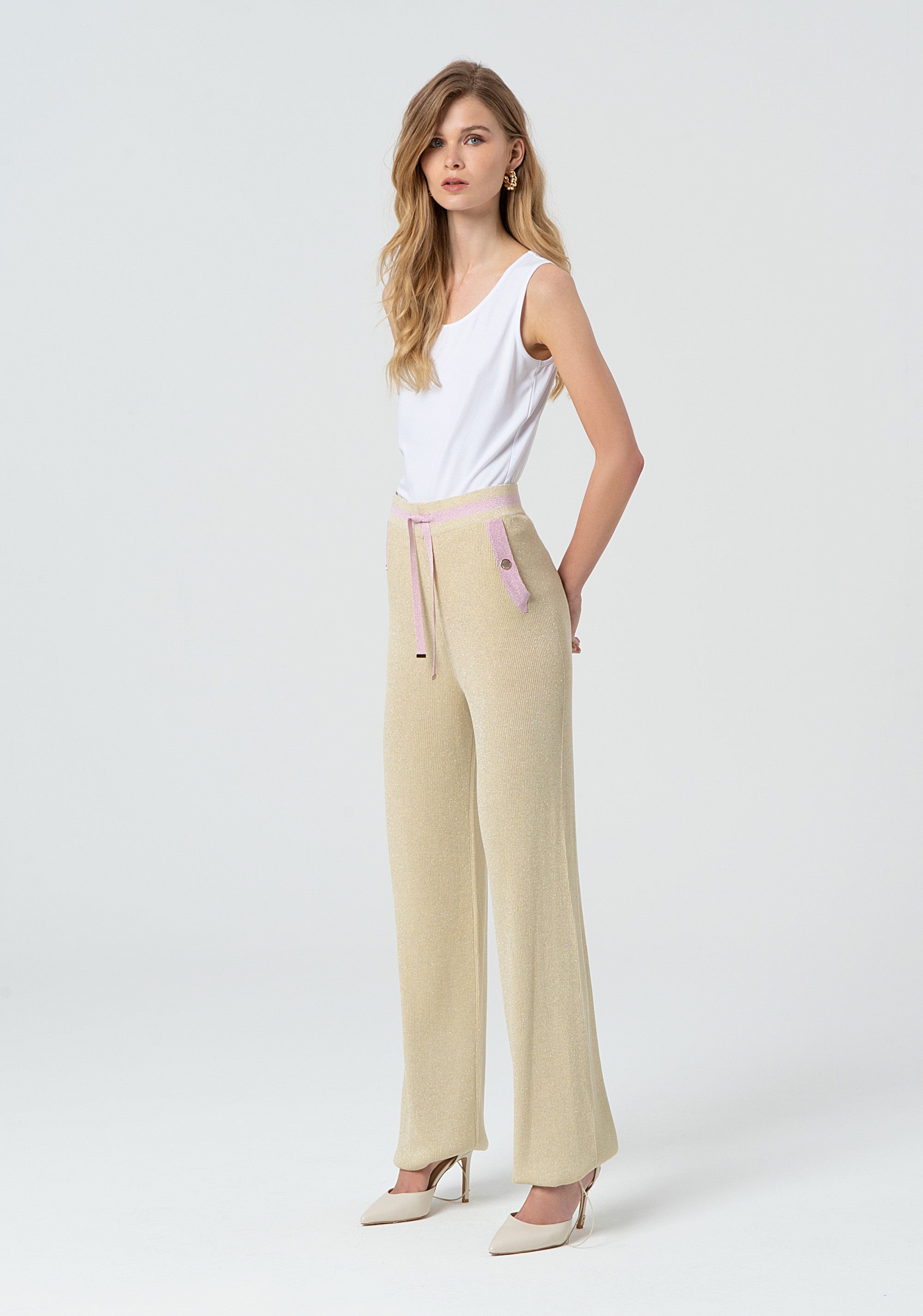 Pantalone a palazzo in maglia FP25SV3009K51401-T07 Fracomina