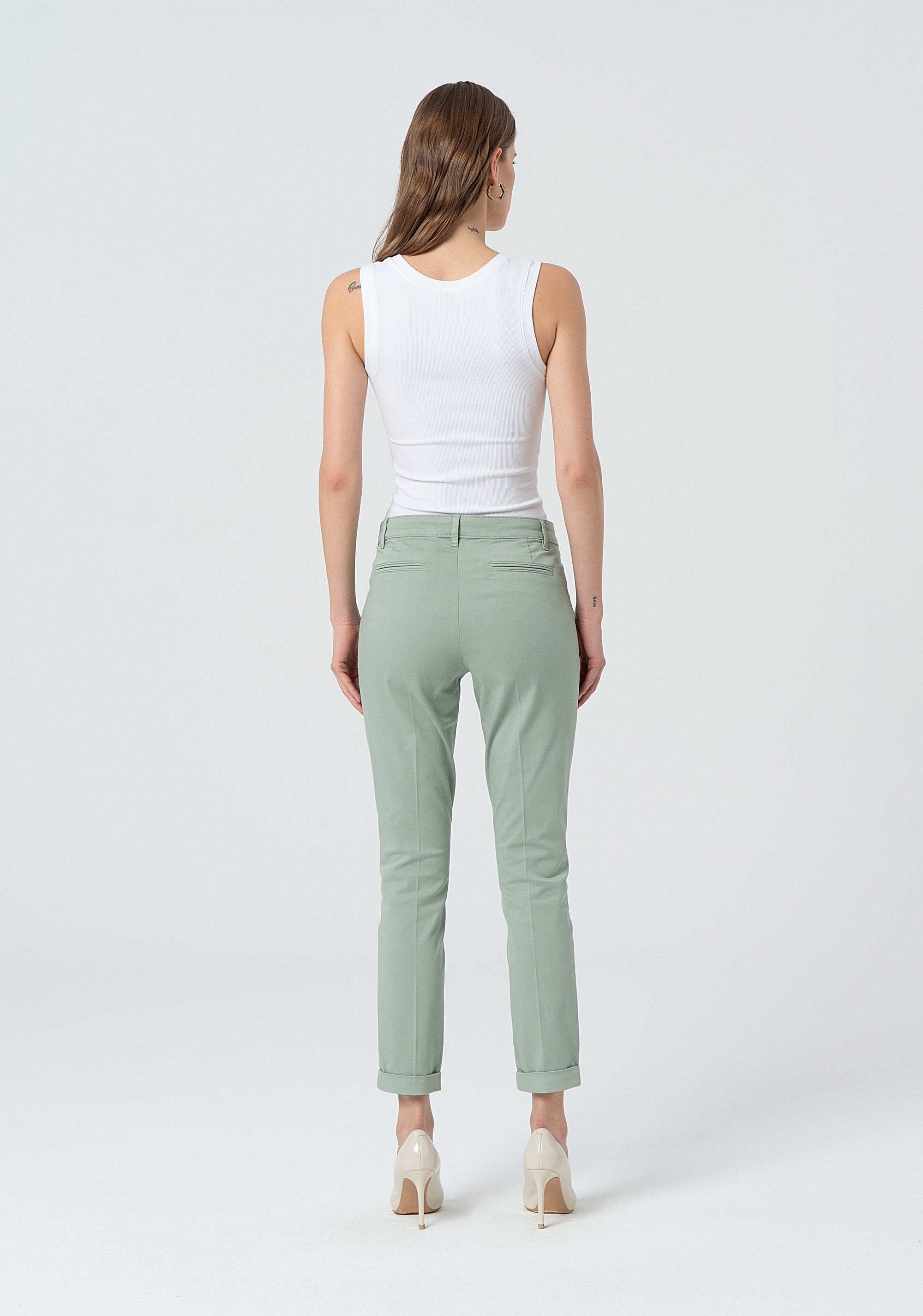 Pantalone regular in raso