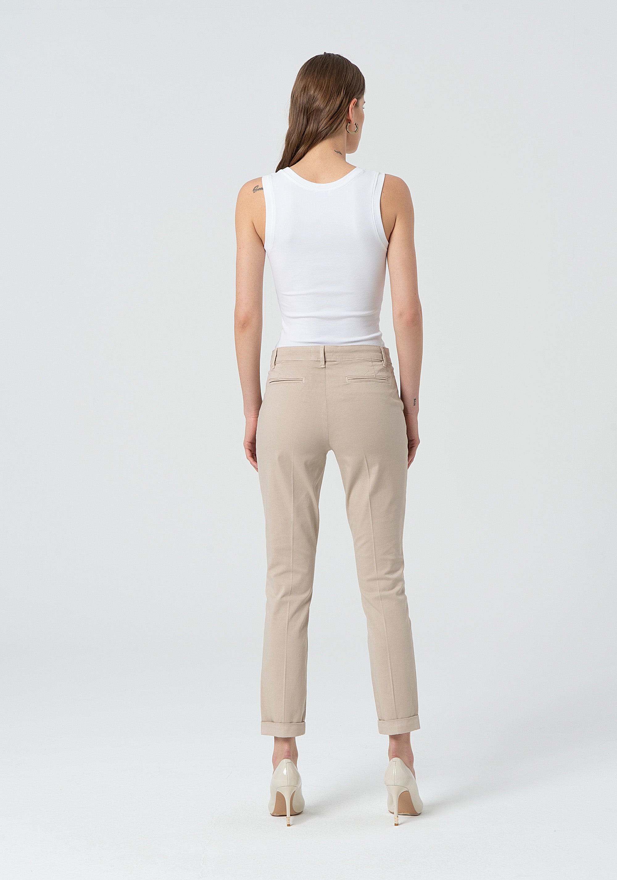 Pantalone regular in raso