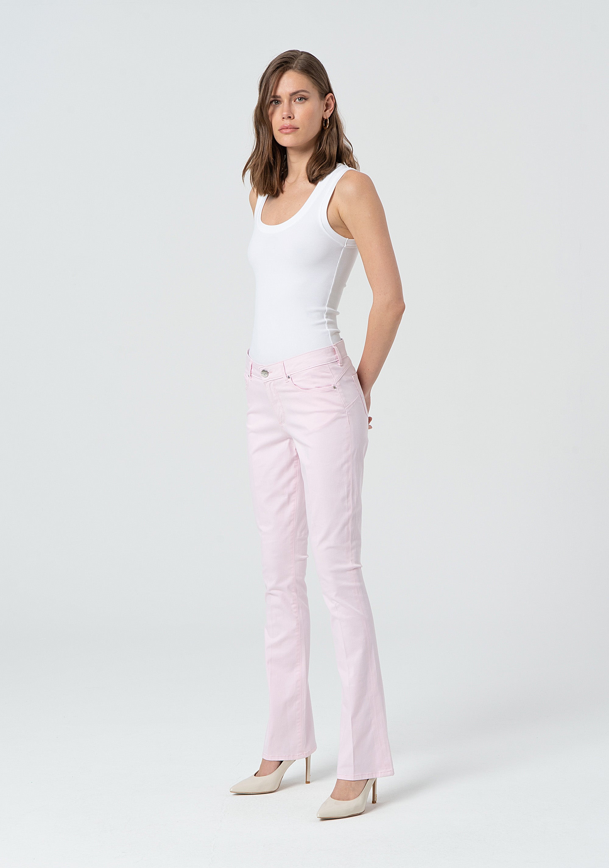 Pantalone bootcut effetto push up in raso stretch FP25SV8020W72001-238 Fracomina