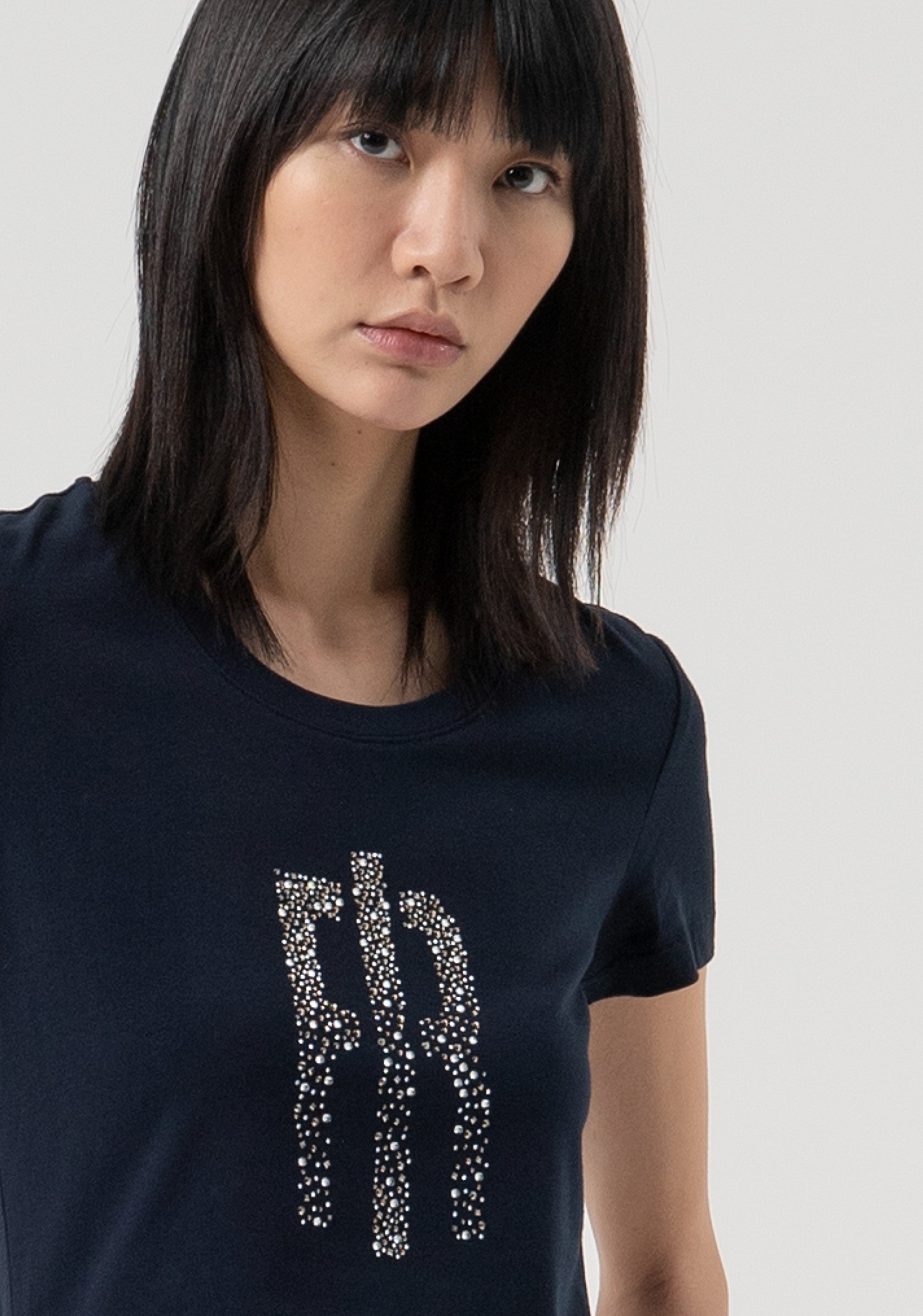 T-shirt slim in jersey di cotone FP25WT3002J401N5-117 Fracomina