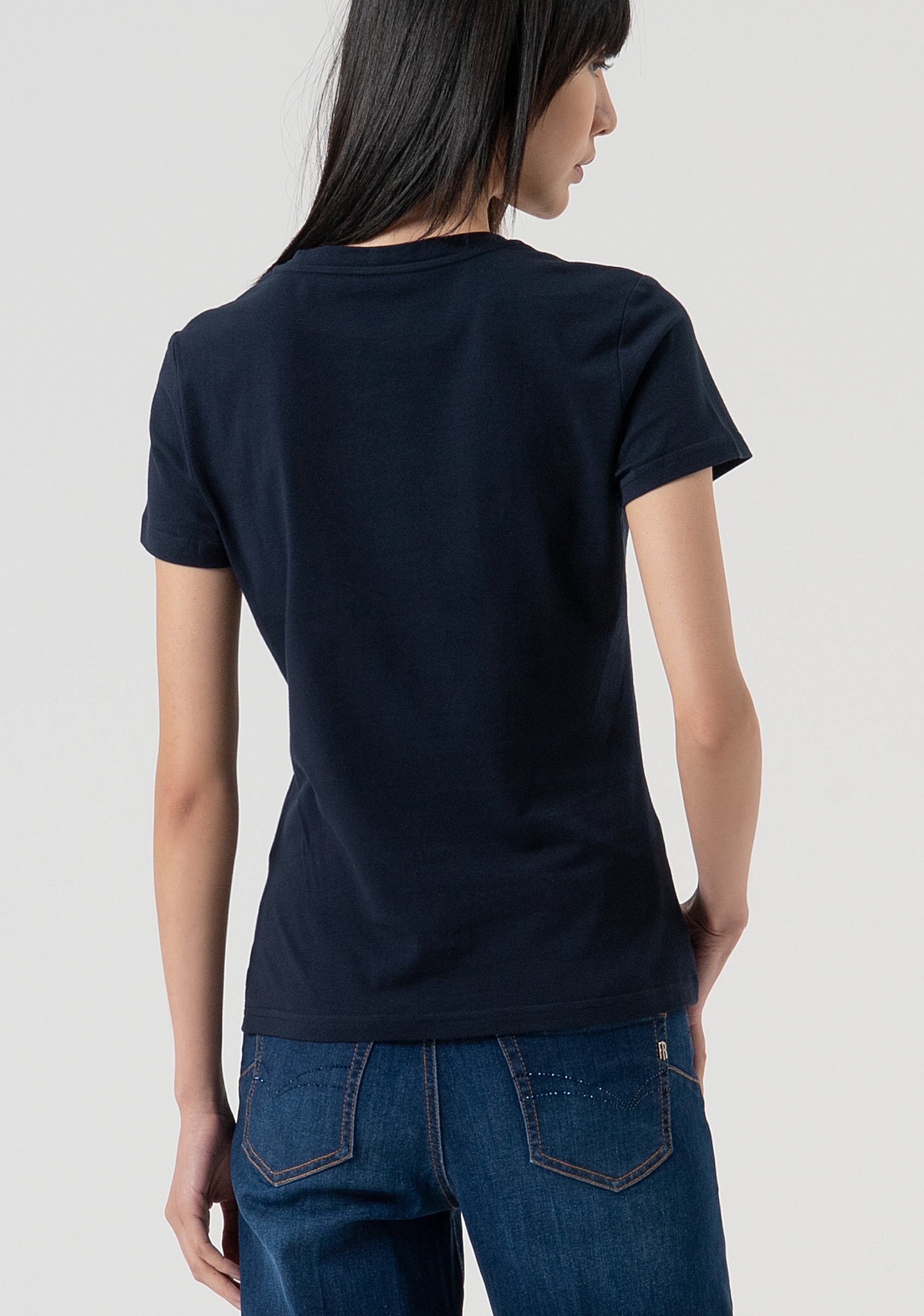 T-shirt slim in jersey di cotone FP25WT3002J401N5-117 Fracomina