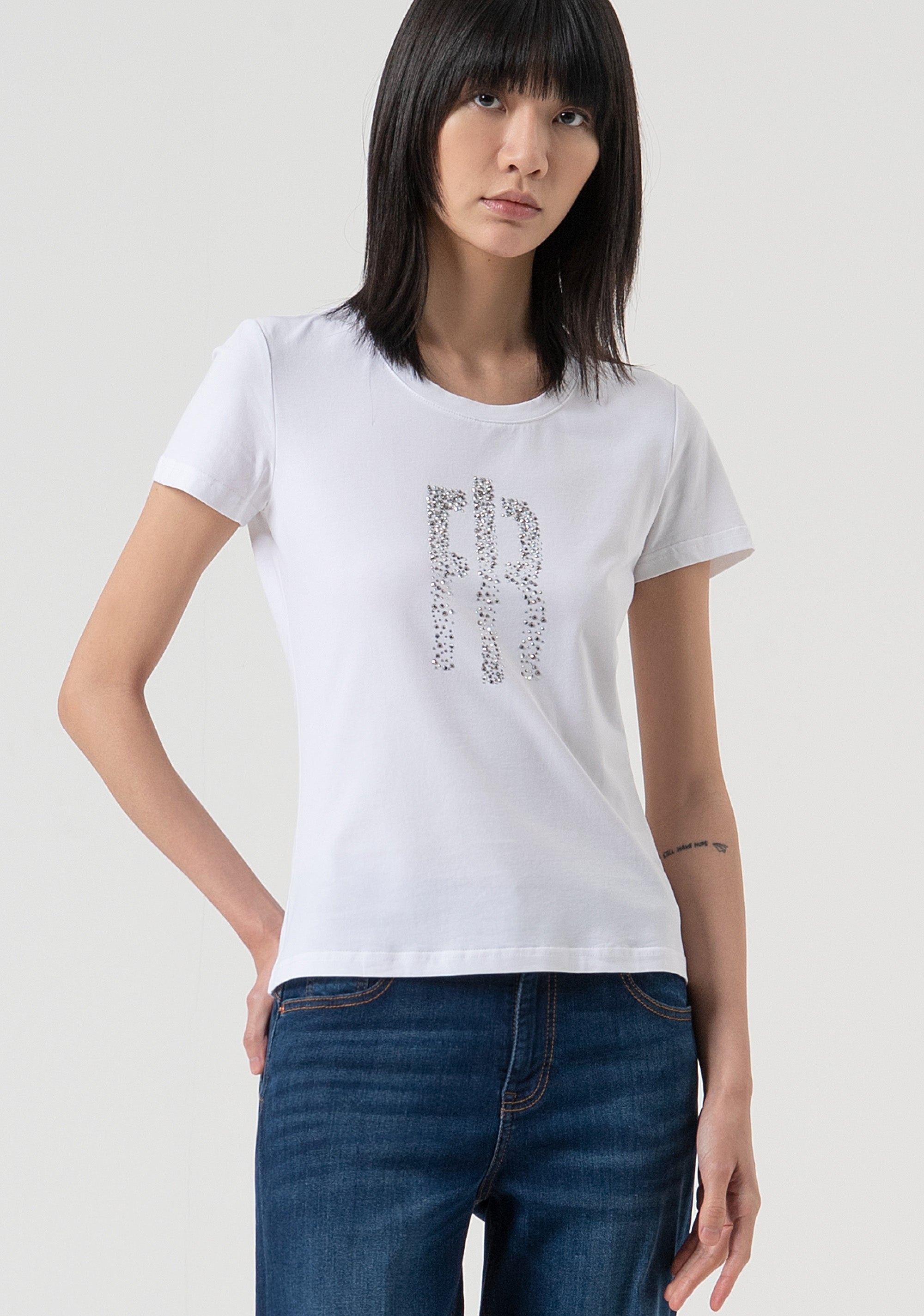 T-shirt slim in jersey di cotone FP25WT3002J401N5-278 Fracomina