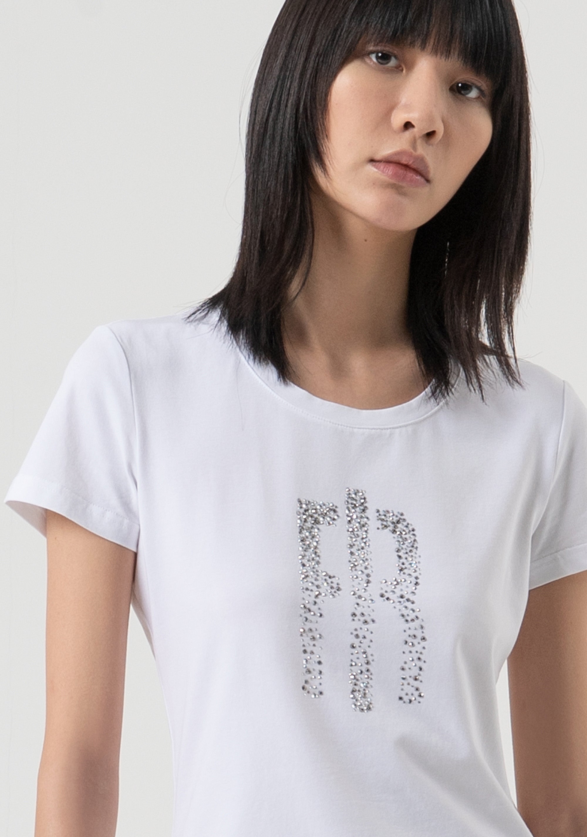 T-shirt slim in jersey di cotone FP25WT3002J401N5-278 Fracomina