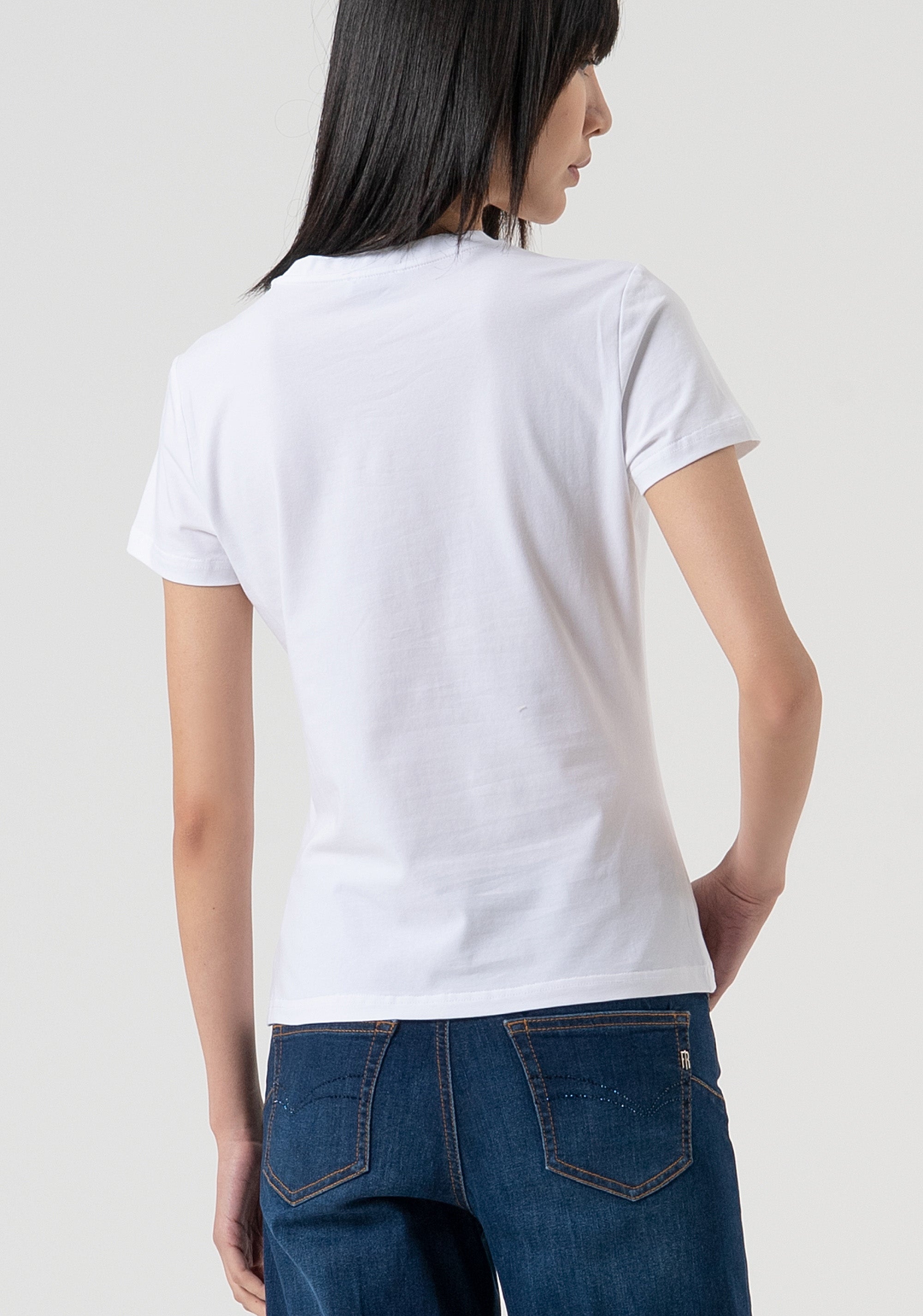 T-shirt slim in jersey di cotone FP25WT3002J401N5-278 Fracomina