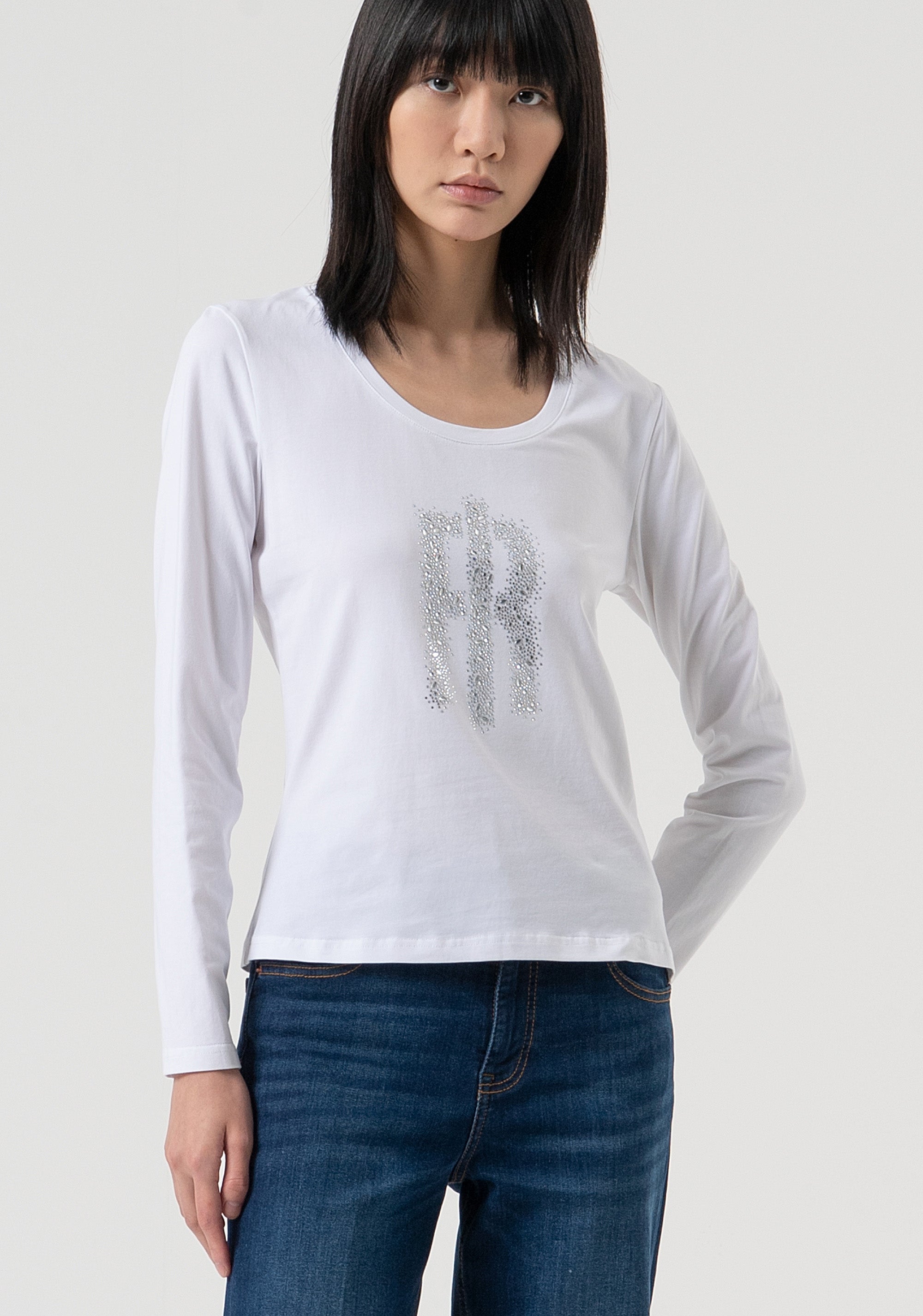 T-shirt slim in jersey di cotone FP25WT3020J401N5-278 Fracomina