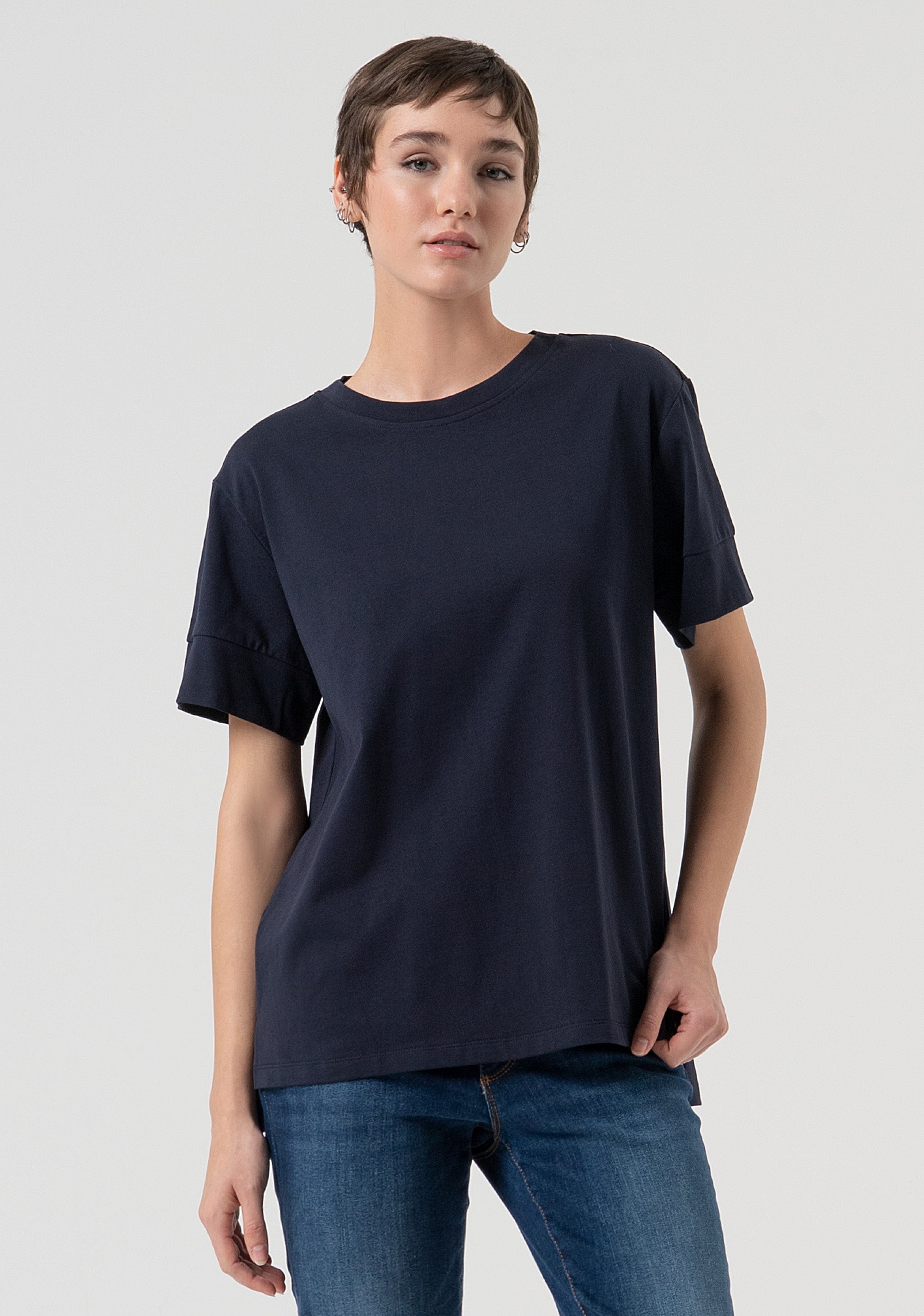 T-shirt loose fit in cotone FP25WT3057J40101-117 Fracomina