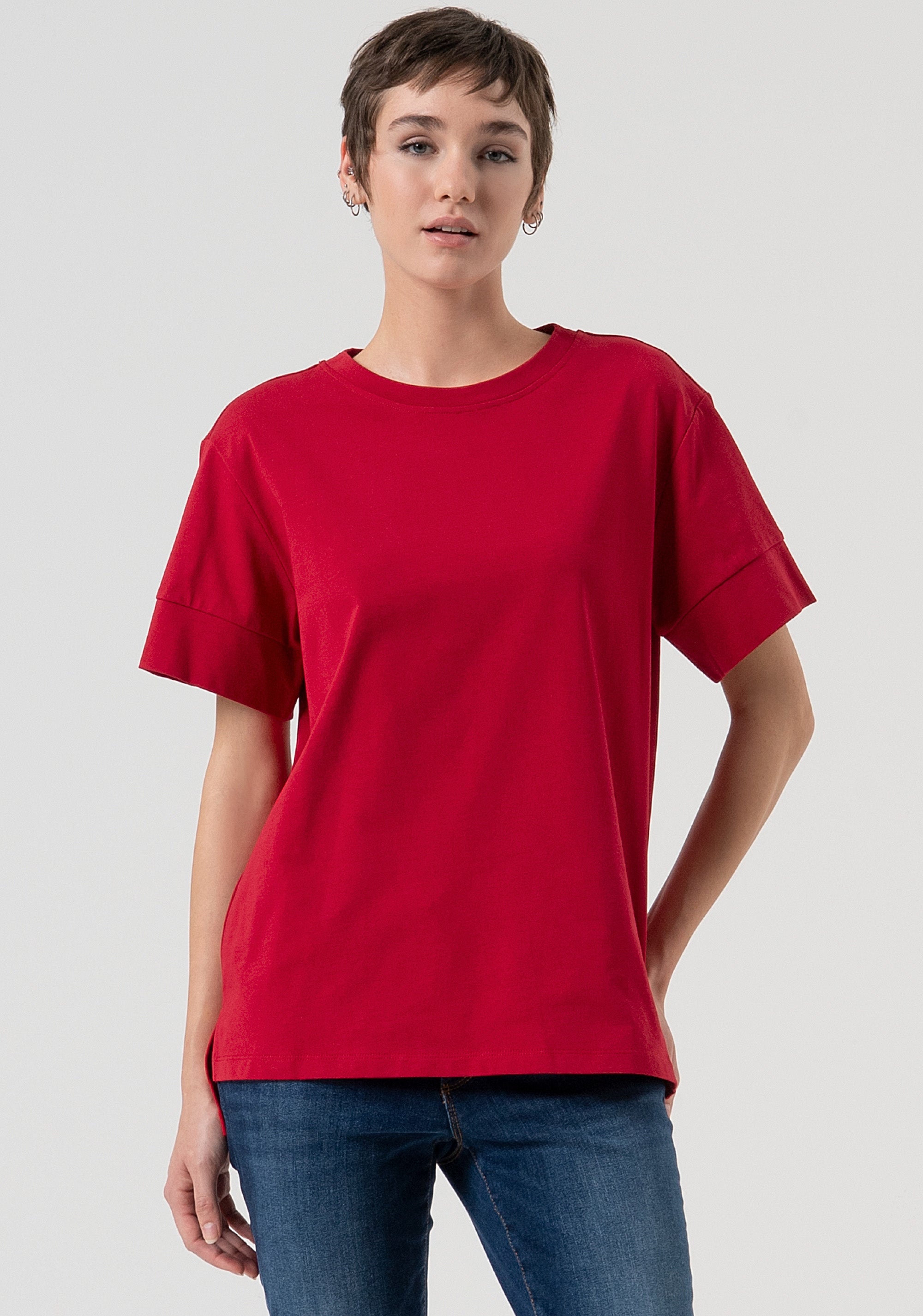 T-shirt loose fit in cotone FP25WT3057J40101-T51 Fracomina