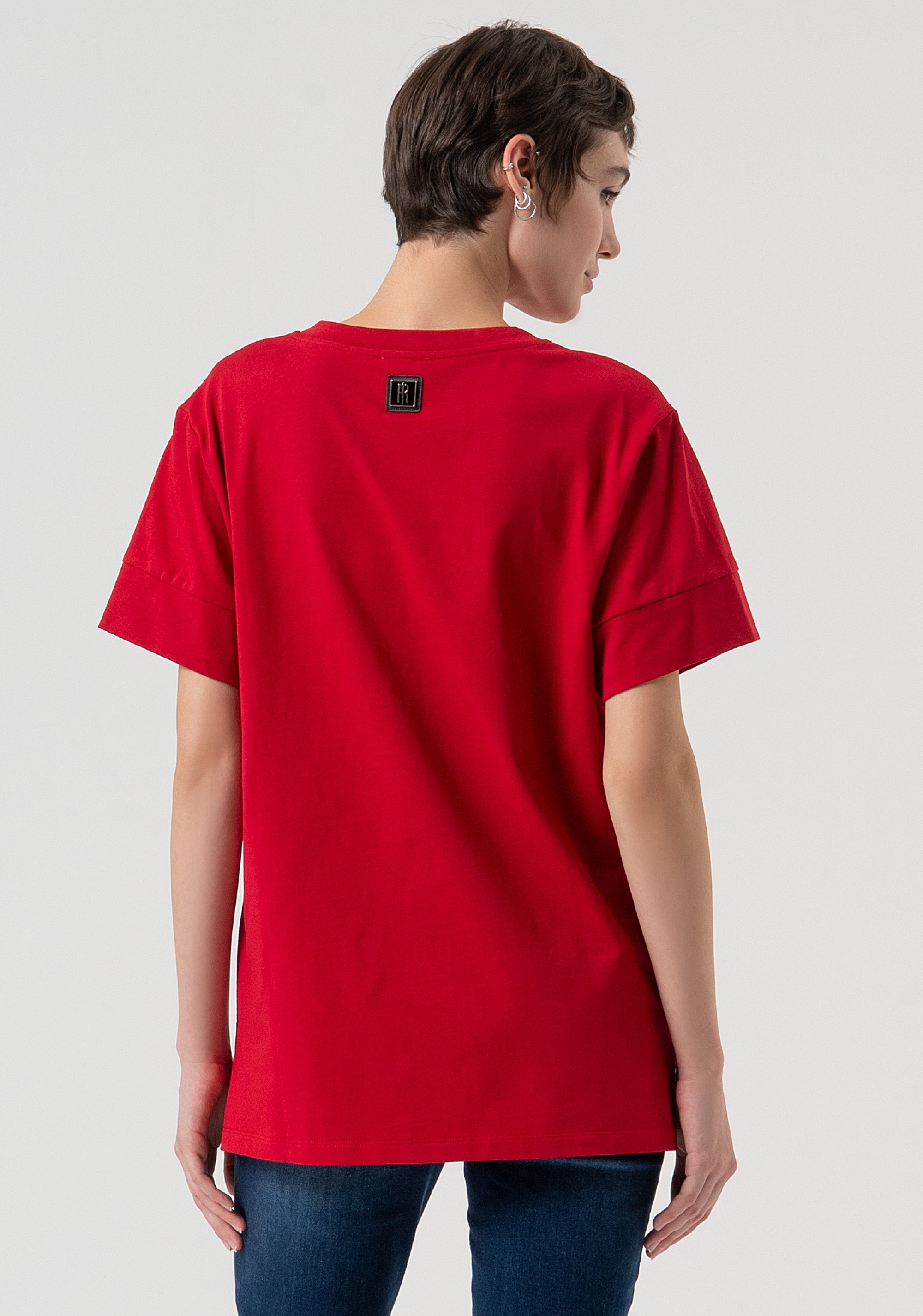 T-shirt loose fit in cotone FP25WT3057J40101-T51 Fracomina