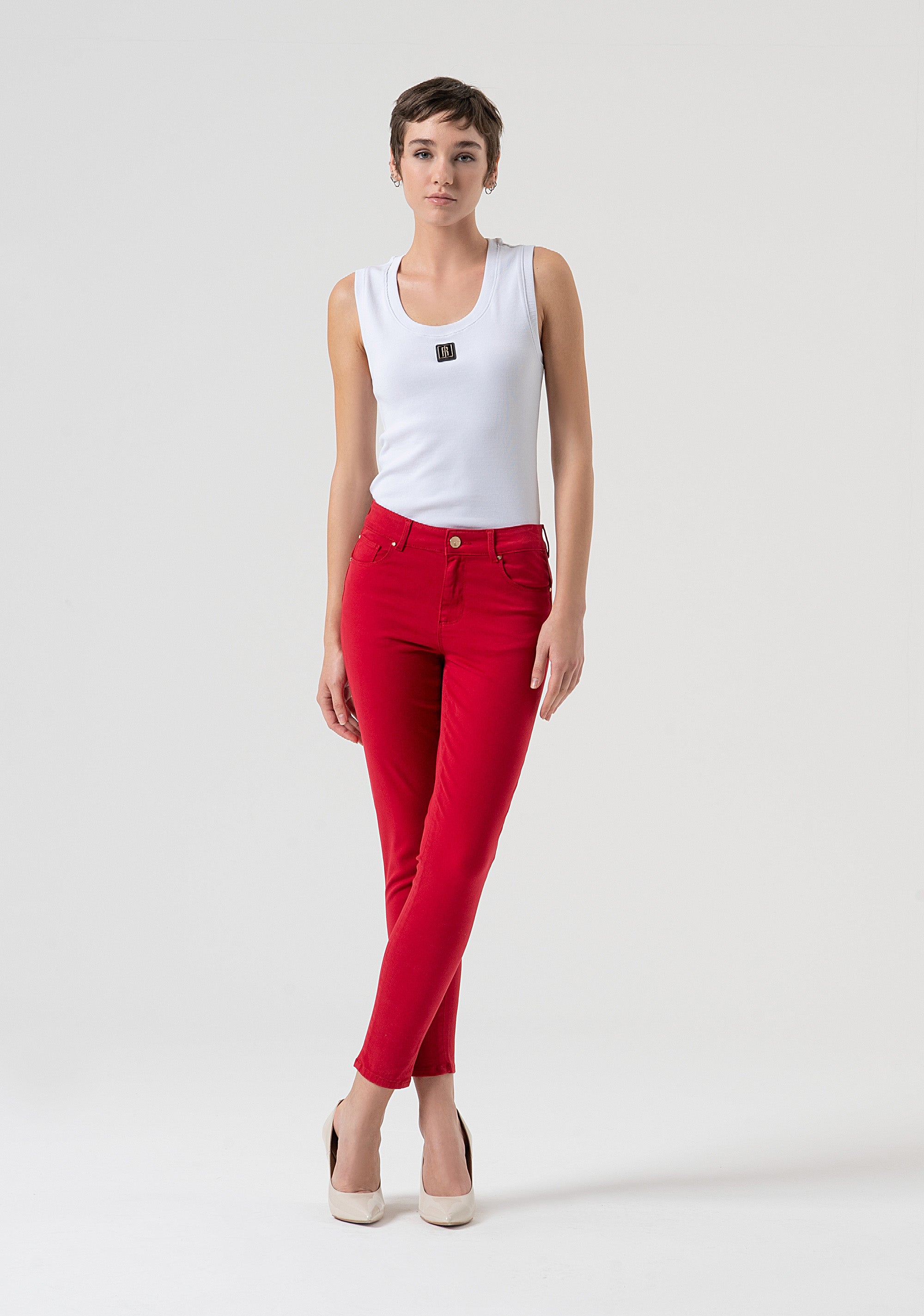 Jeans slim effetto push up in raso FP25WV8000W72001-T51 Fracomina