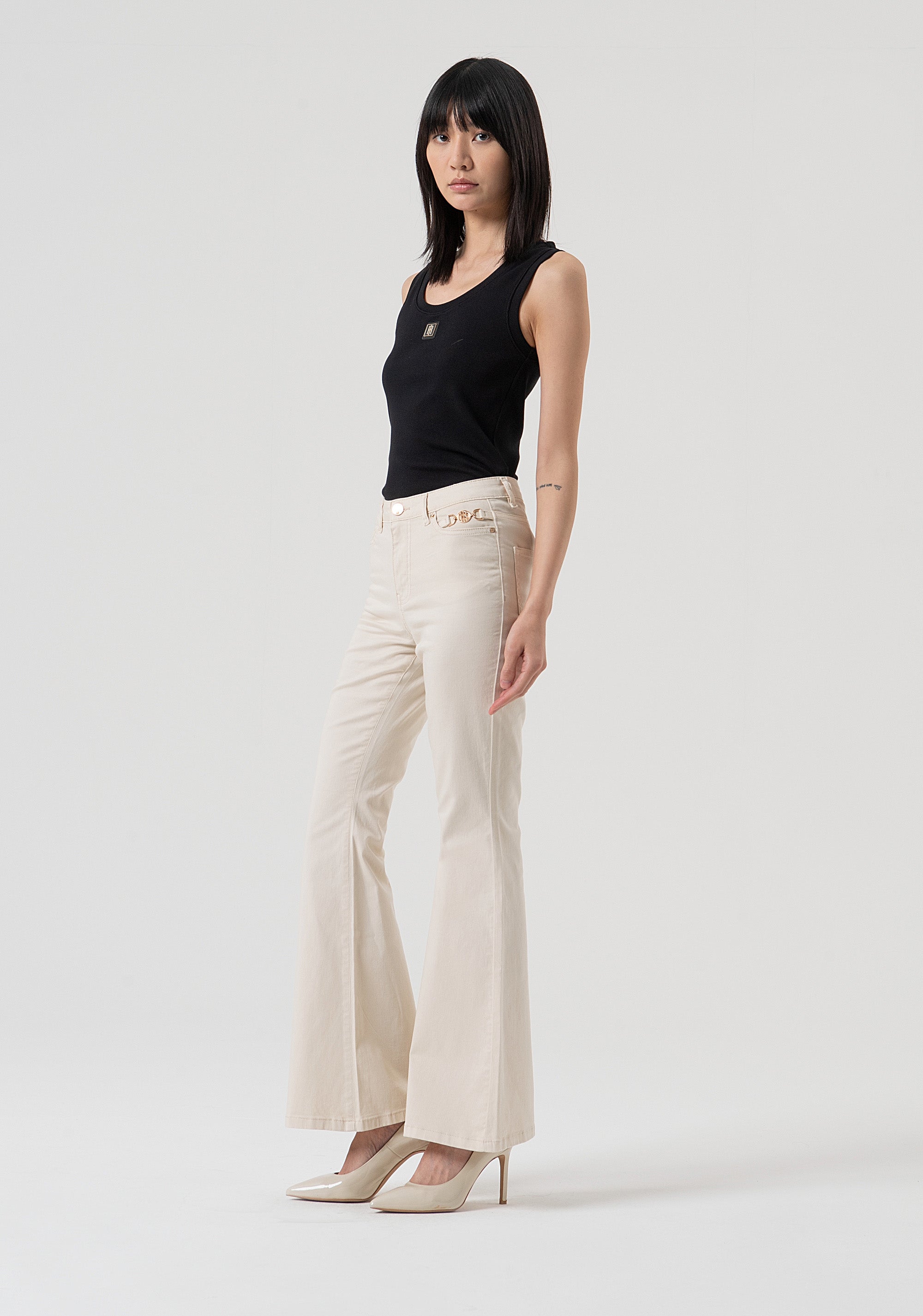 Jeans bootcut in raso FP25WVA012W72001-508 Fracomina
