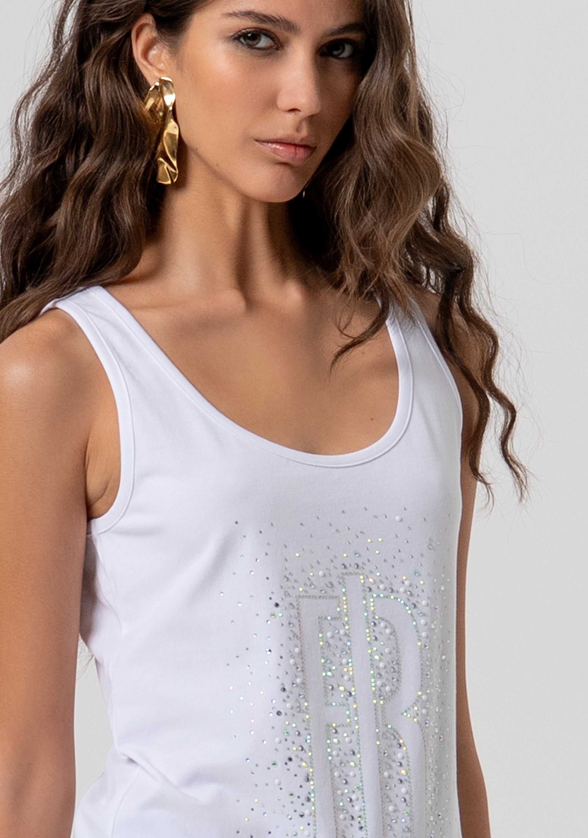 Top senza maniche in jersey di cotone FP26ST2010J401N5-278 Fracomina