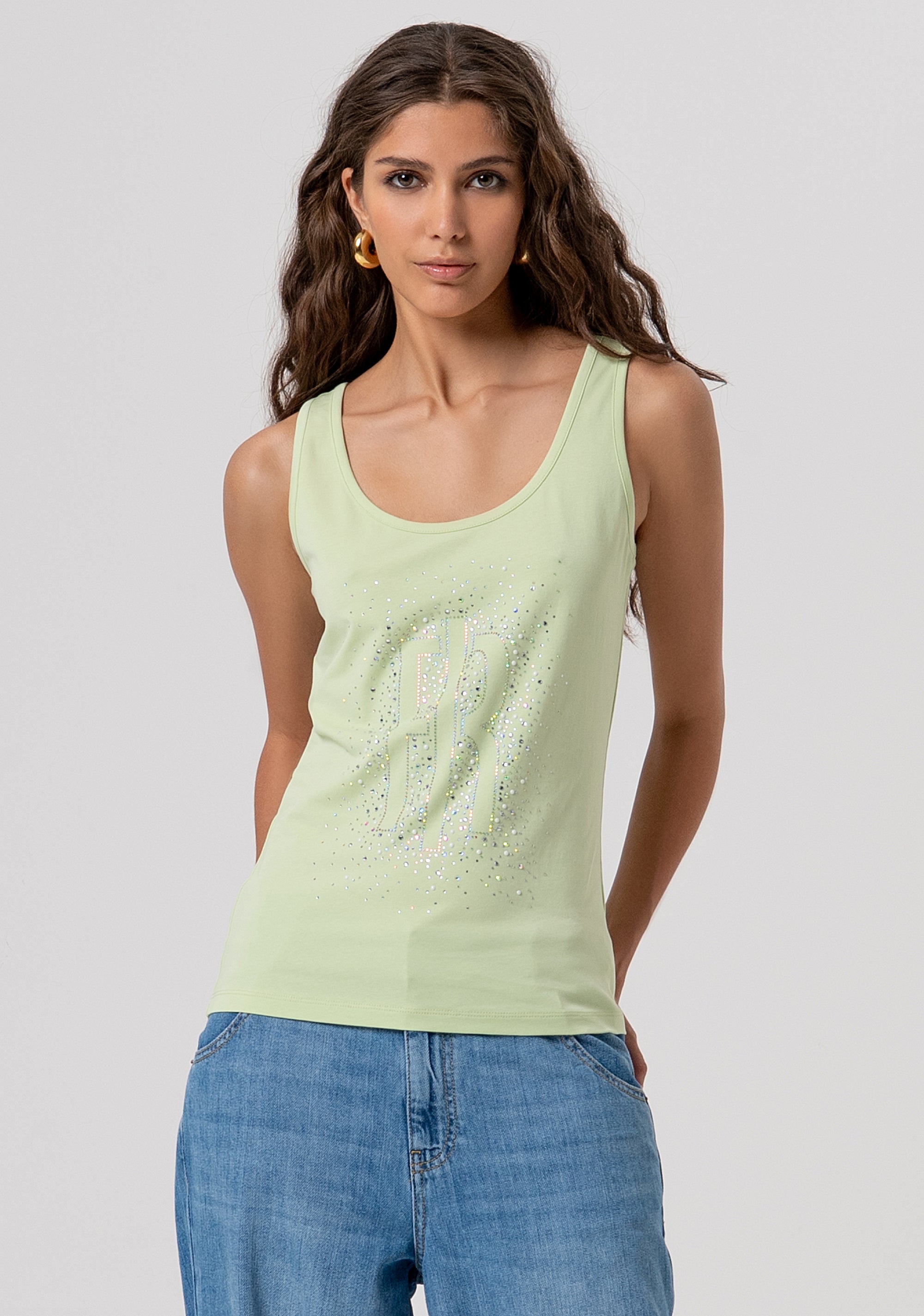 Top senza maniche in jersey di cotone FP26ST2010J401N5-T99 Fracomina