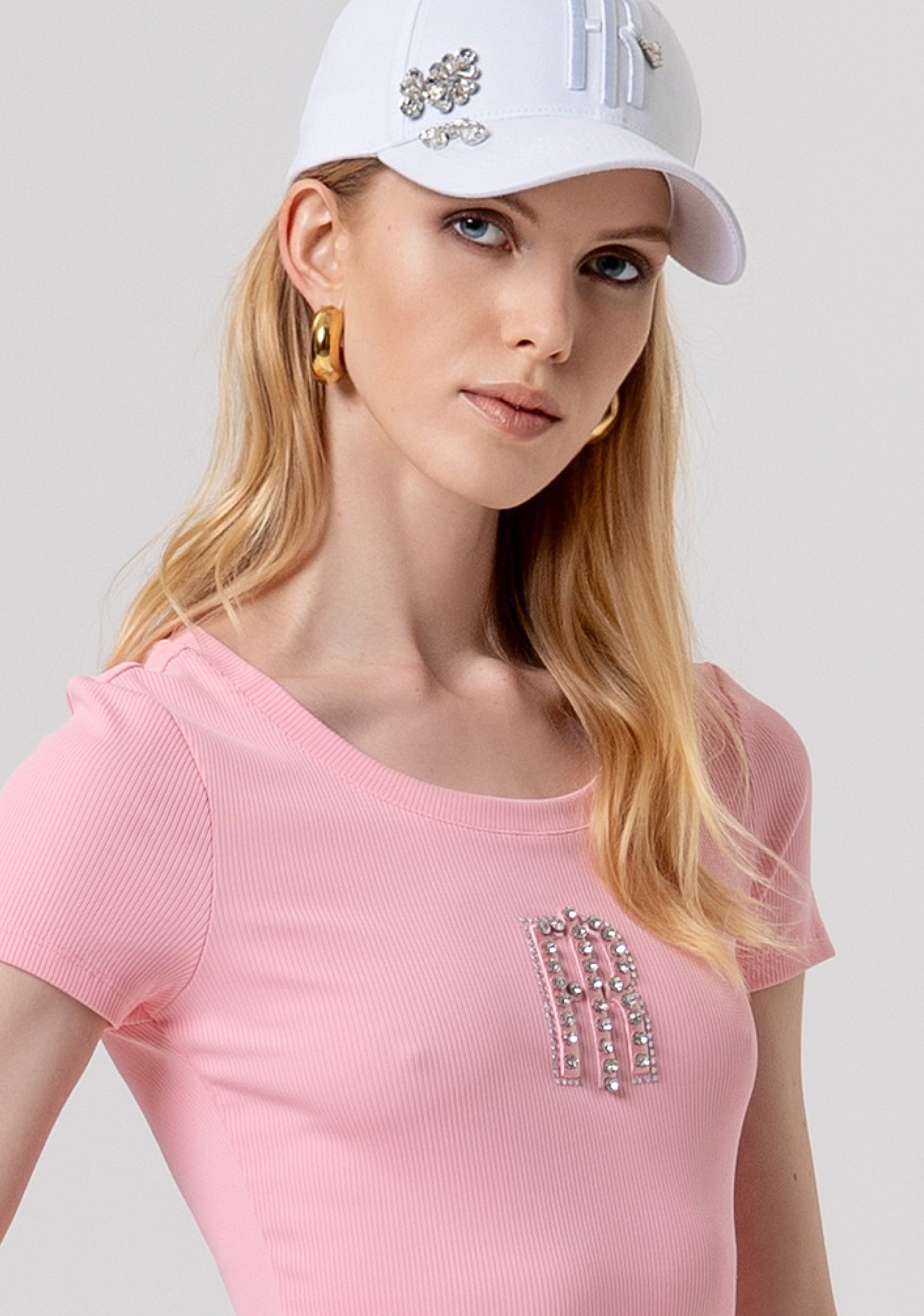 T-shirt slim a costine FP26ST3001J42701-107 Fracomina