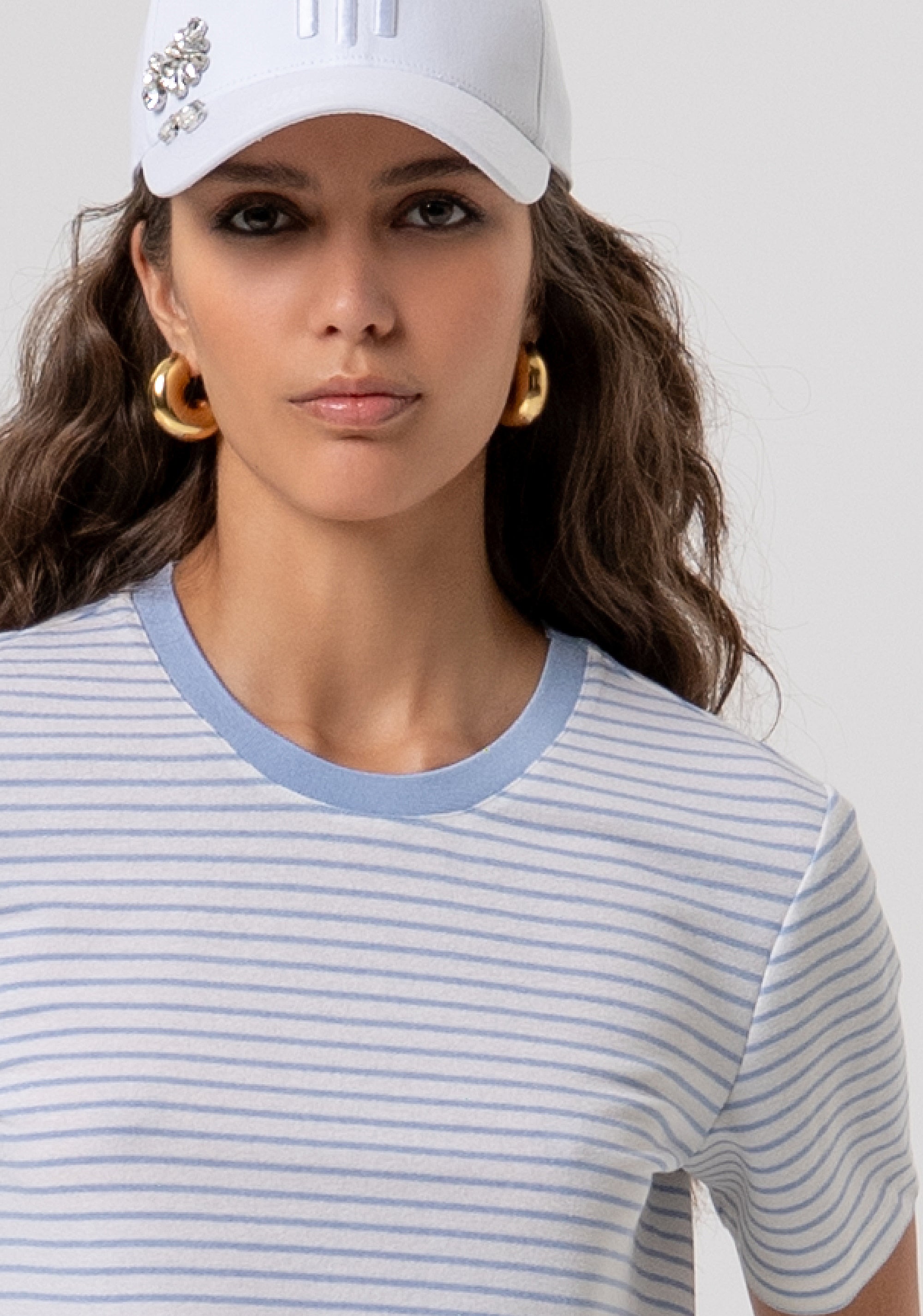 T-shirt regular a righe FP26ST3024J490N8-I24 Fracomina