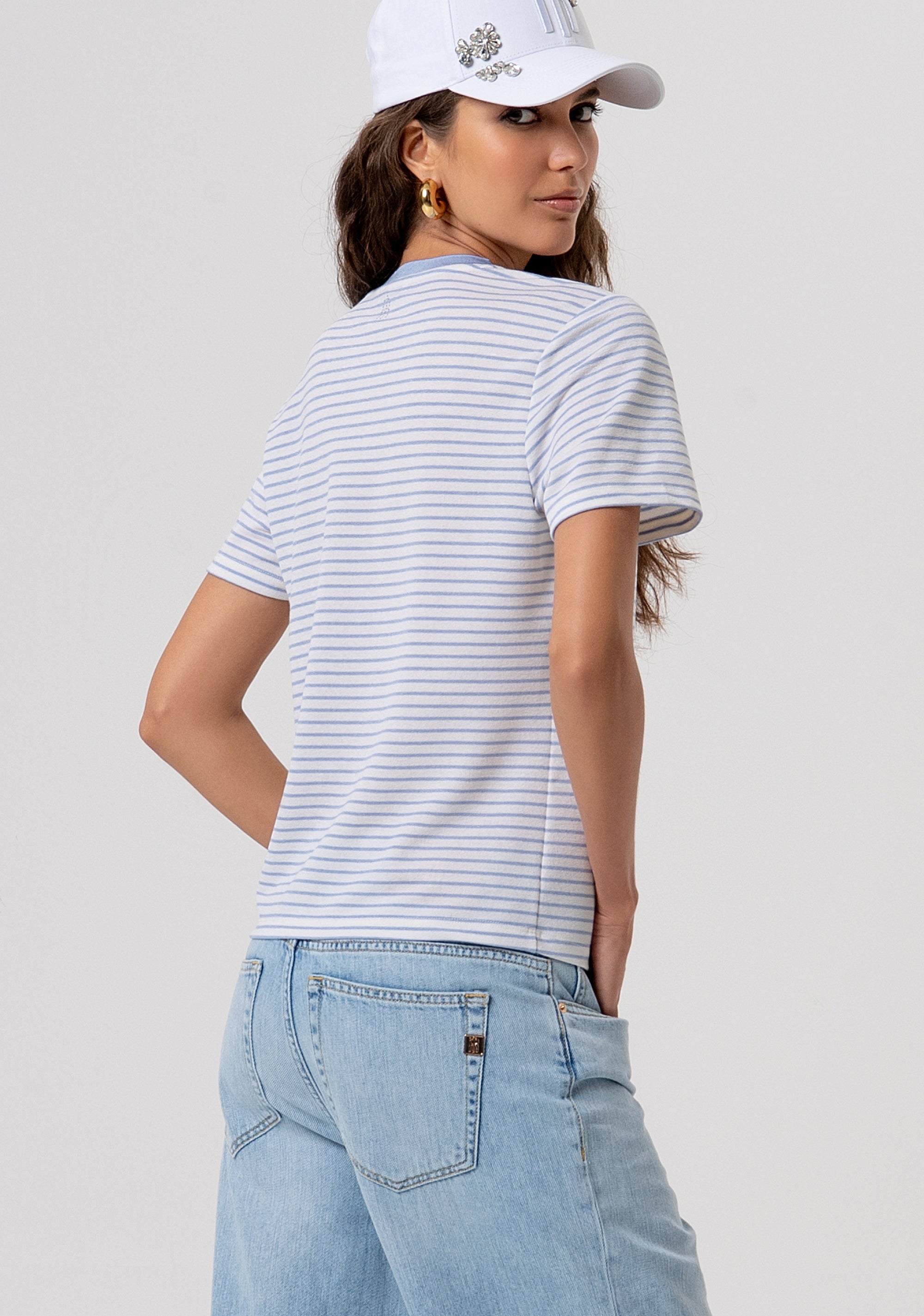 T-shirt regular a righe FP26ST3024J490N8-I24 Fracomina