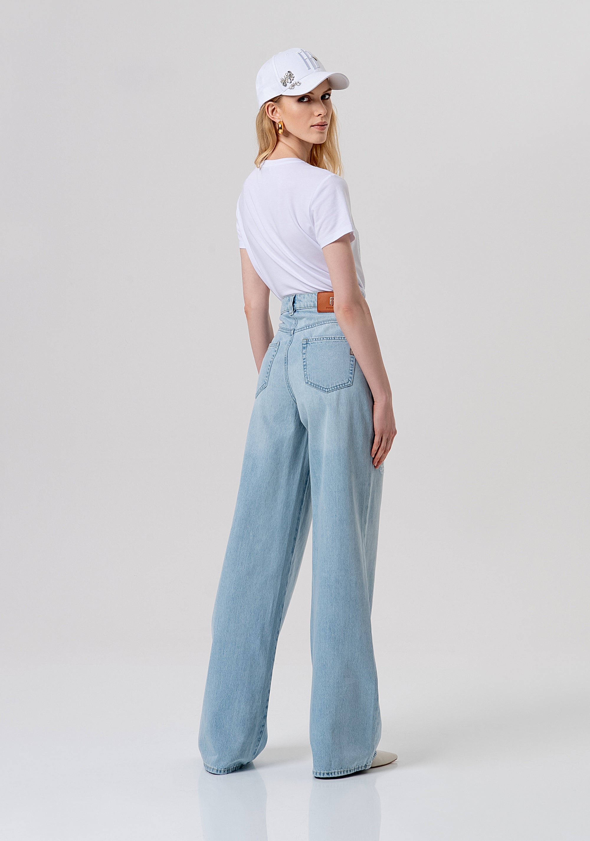 Jeans flare in denim con bleached FP26SV3015D47103-062 Fracomina