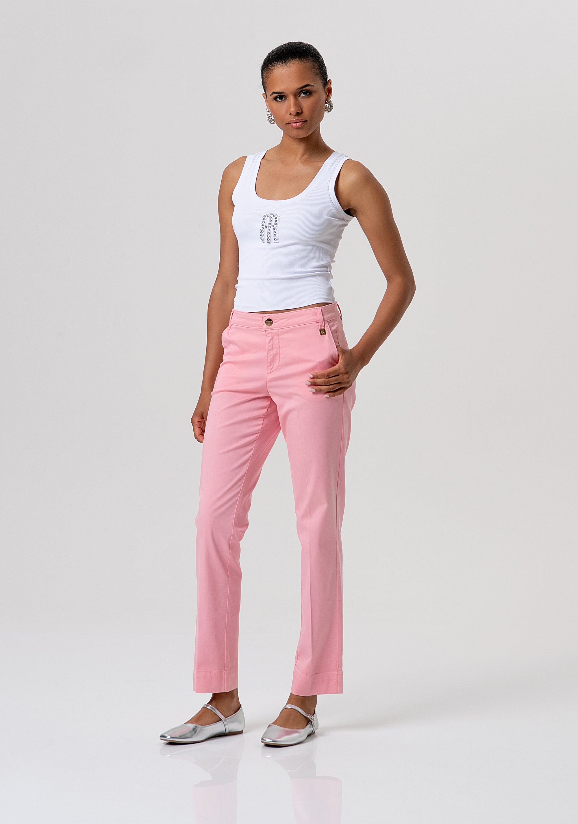 Pantalone regular modello chino in gabardina FP26SV4001W42001-107 Fracomina