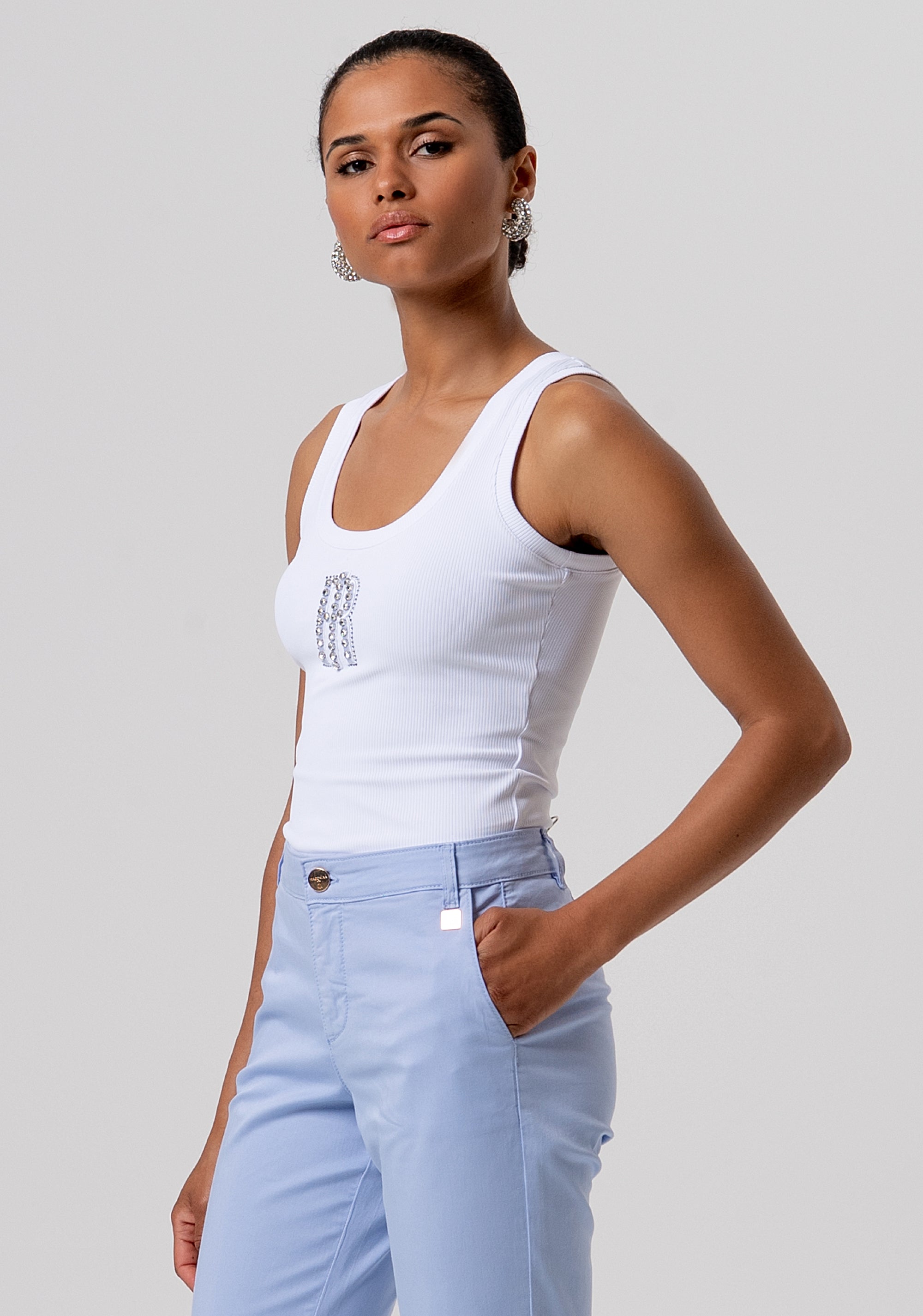 Pantalone regular modello chino in gabardina FP26SV4001W42001-175 Fracomina