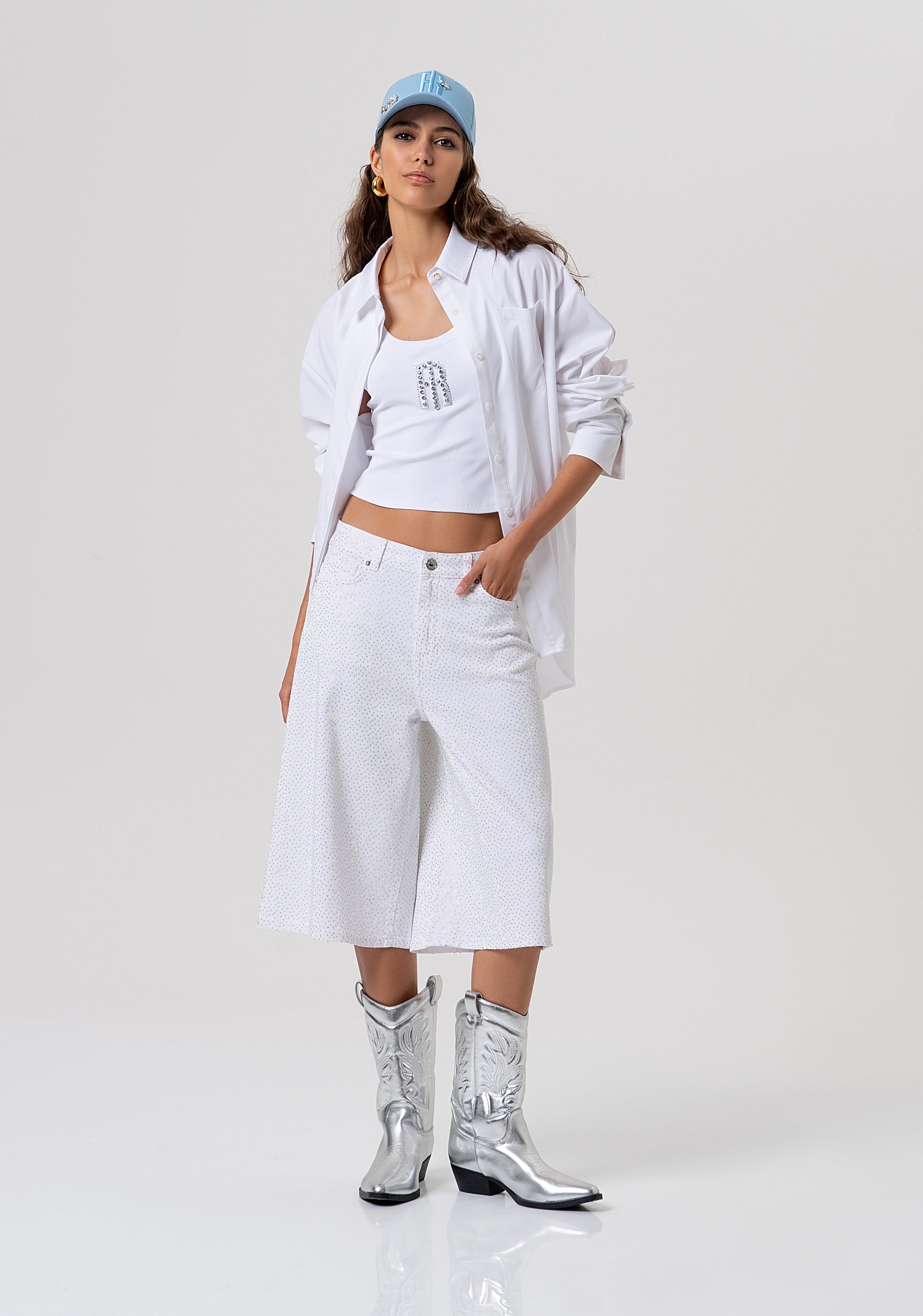 Bermuda regular in tessuto bull stretch FP26SV6019W615R9-258 Fracomina