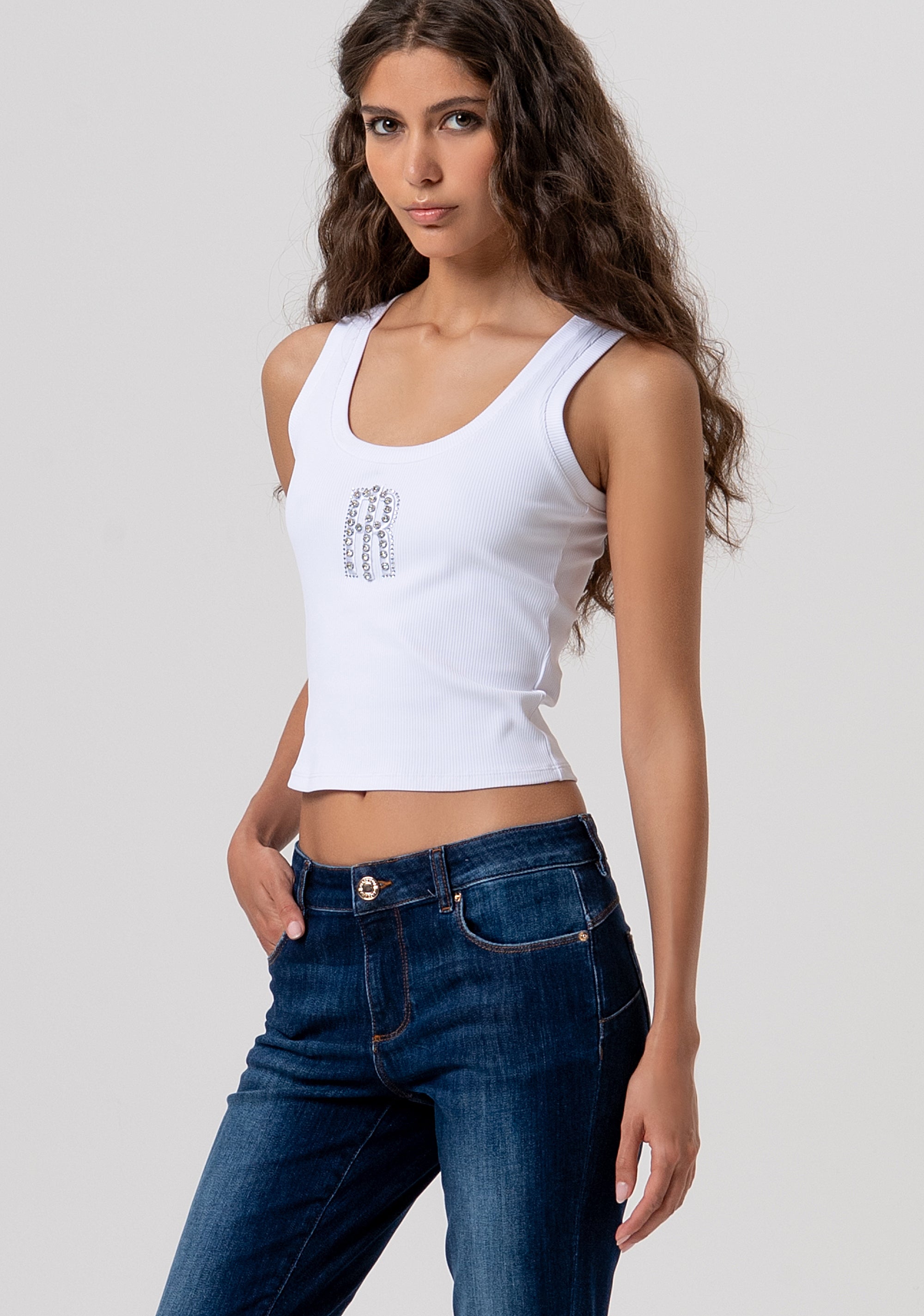 Jeans slim effetto push up in denim con lavaggio scuro FP26SV8000D46401-117 Fracomina