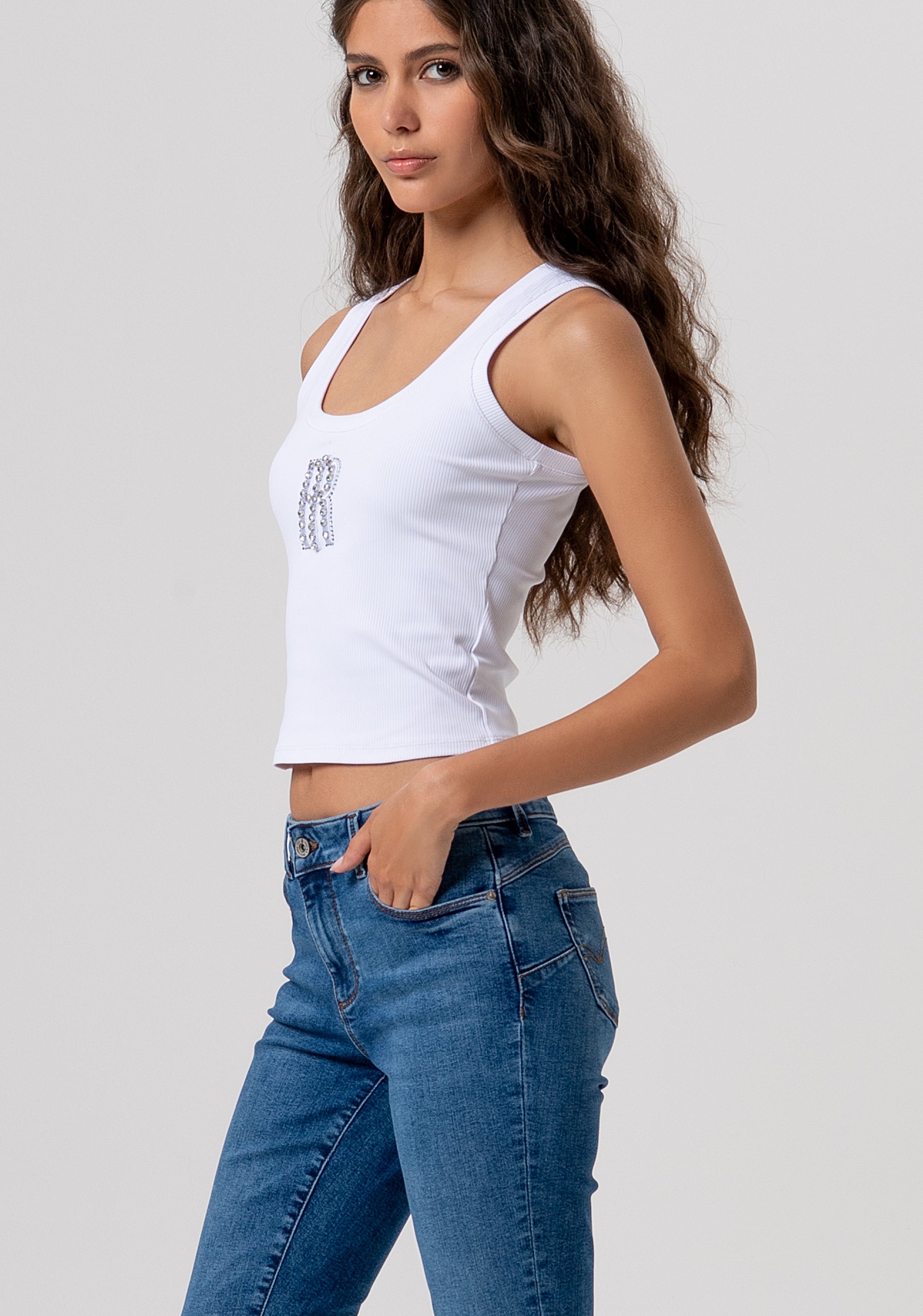 Jeans bootcut effetto push up in denim con lavaggio medio FP26SV8020D46002-349 Fracomina