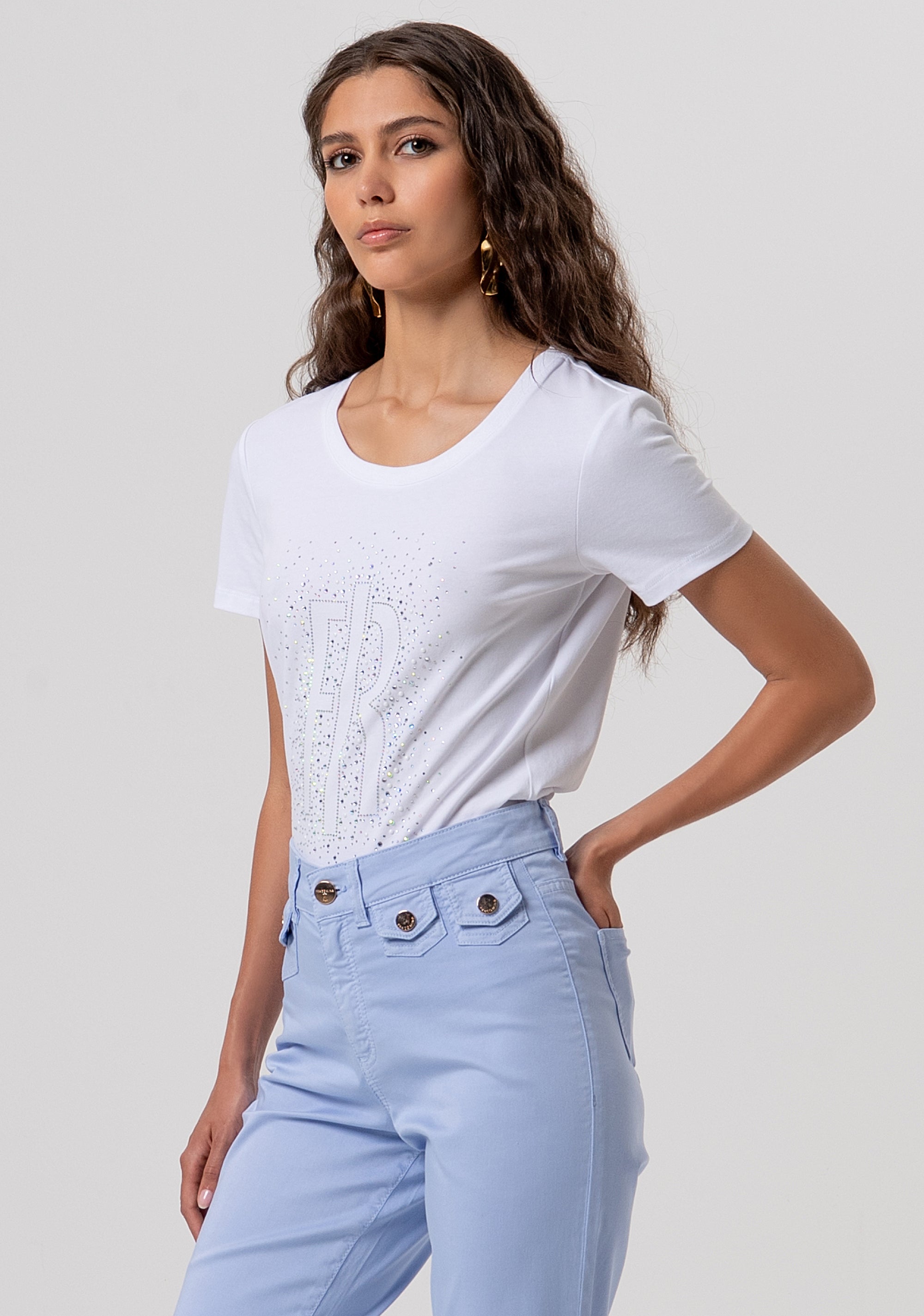 Pantalone bootcut in gabardina di cotone FP26SVA009W42001-175 Fracomina