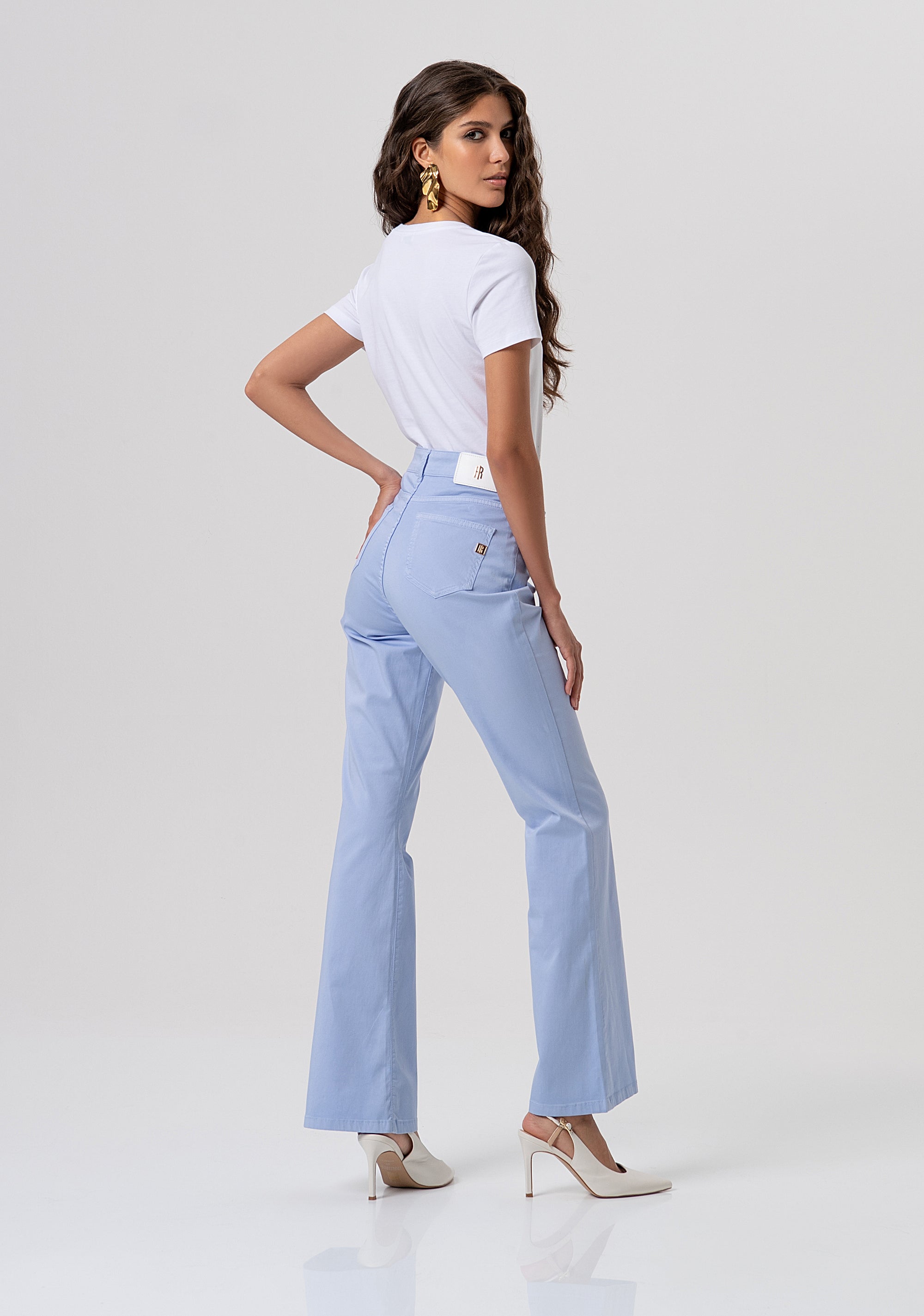 Pantalone bootcut in gabardina di cotone FP26SVA009W42001-175 Fracomina