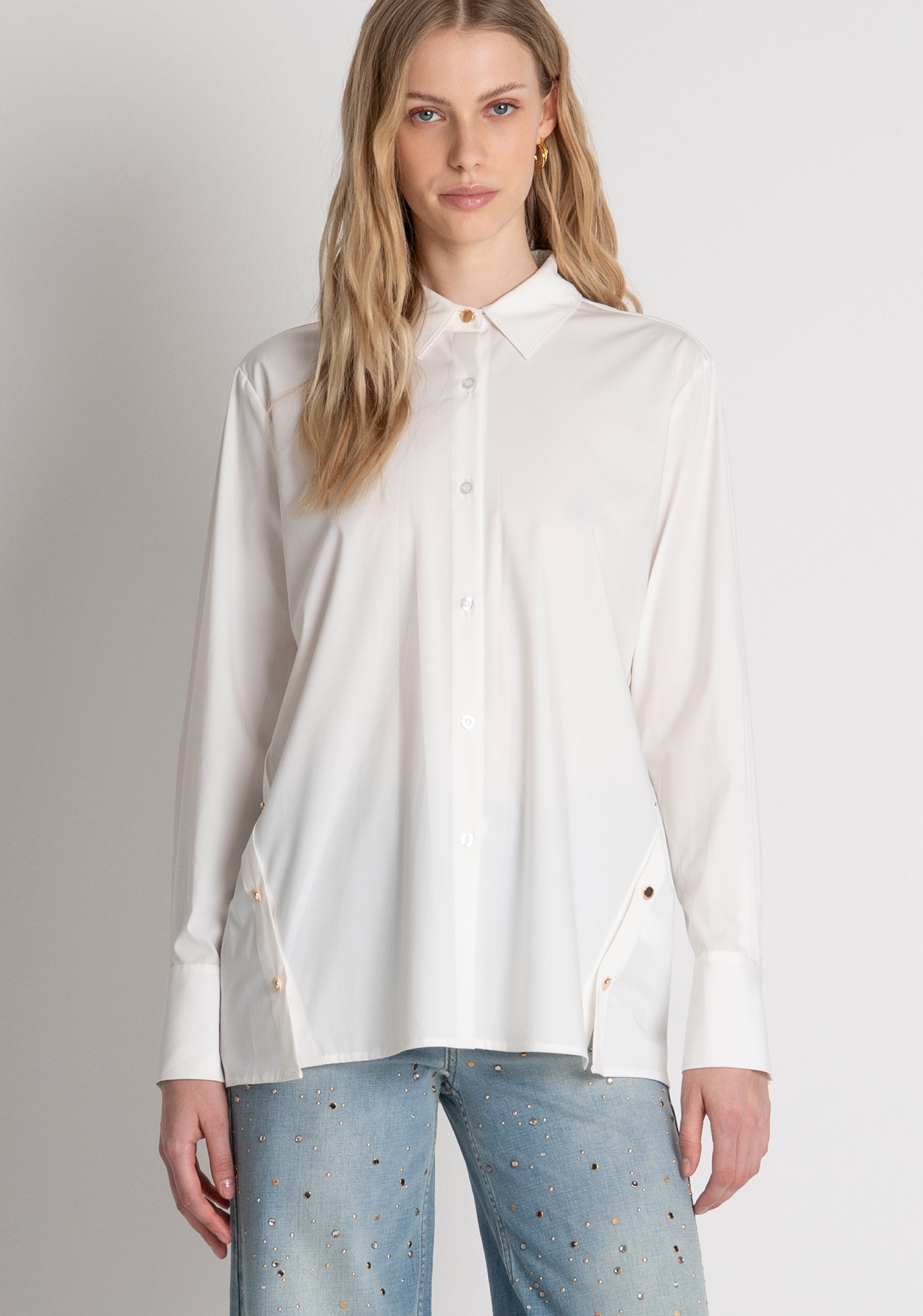 Camicia over con bottoni sul fondo FP26WT6008W58401 FRACOMINA
