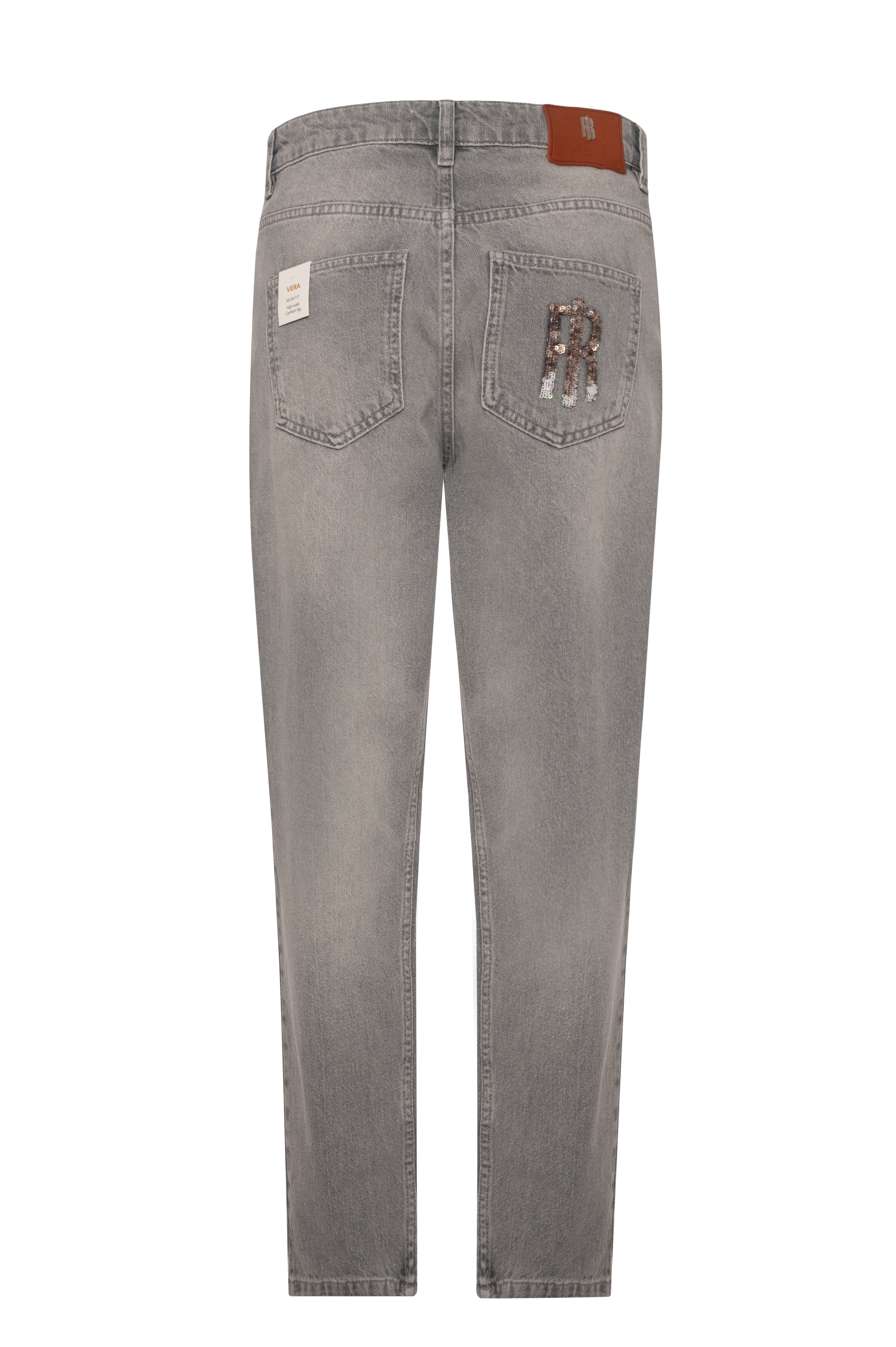 Jeans regular mom fit in denim grigio con lavaggio chiaro FRACOMINA — immagine 3 di 3