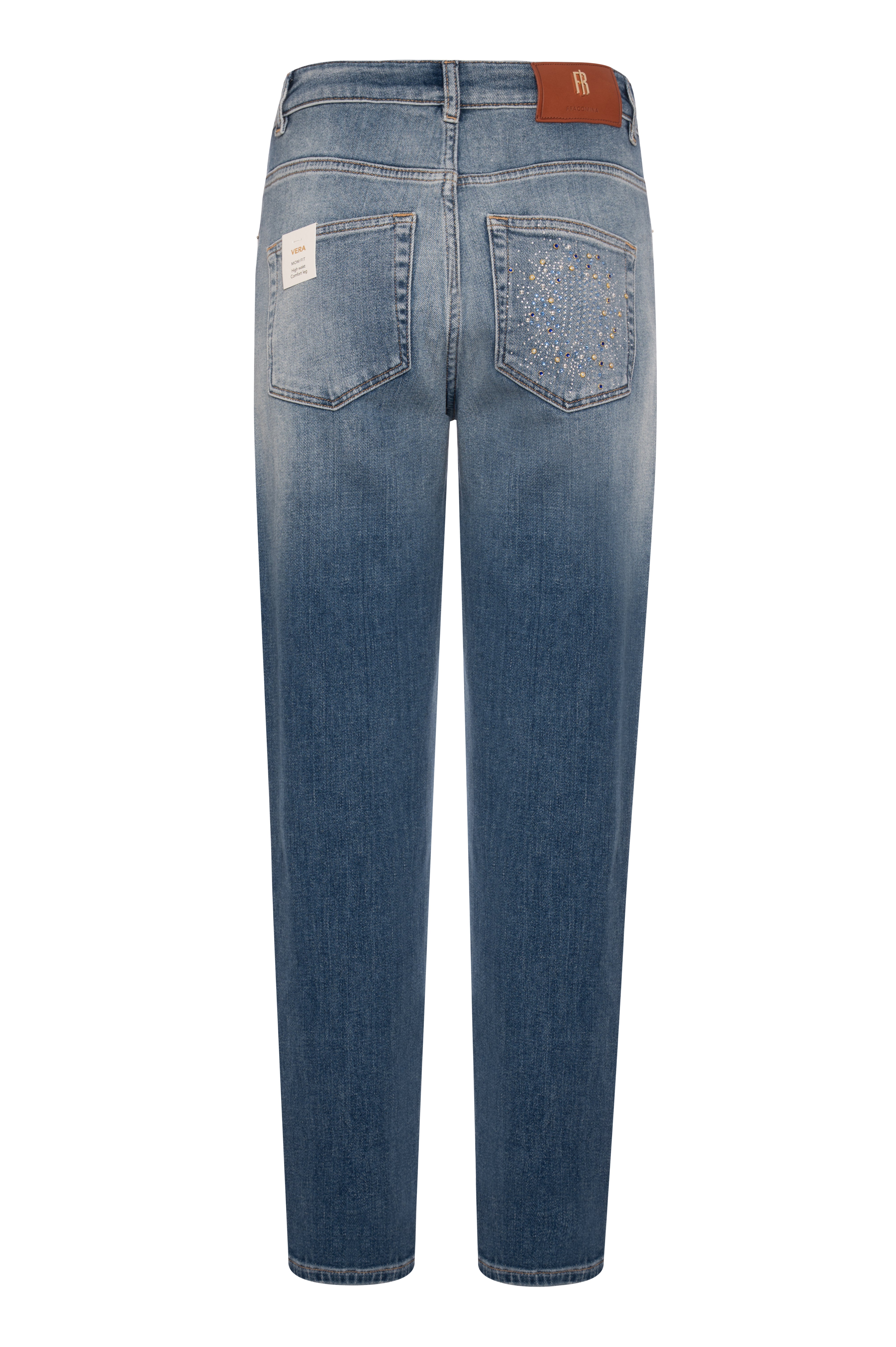 Jeans regular mom fit in denim con lavaggio medio strong FRACOMINA — immagine 3 di 3