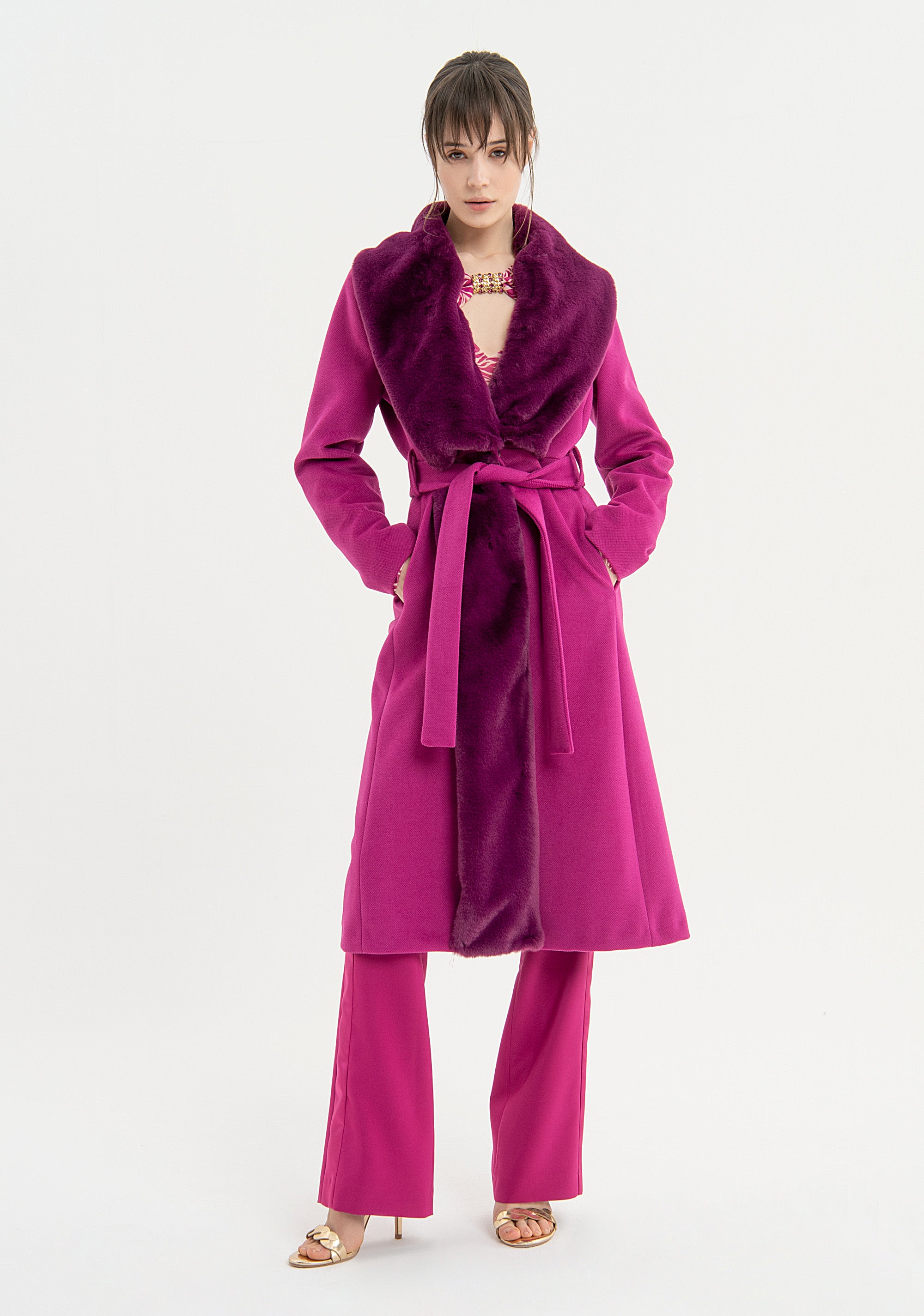 Cappotto regular lungo con interno in FQ23WC1002W65701 Fracomina