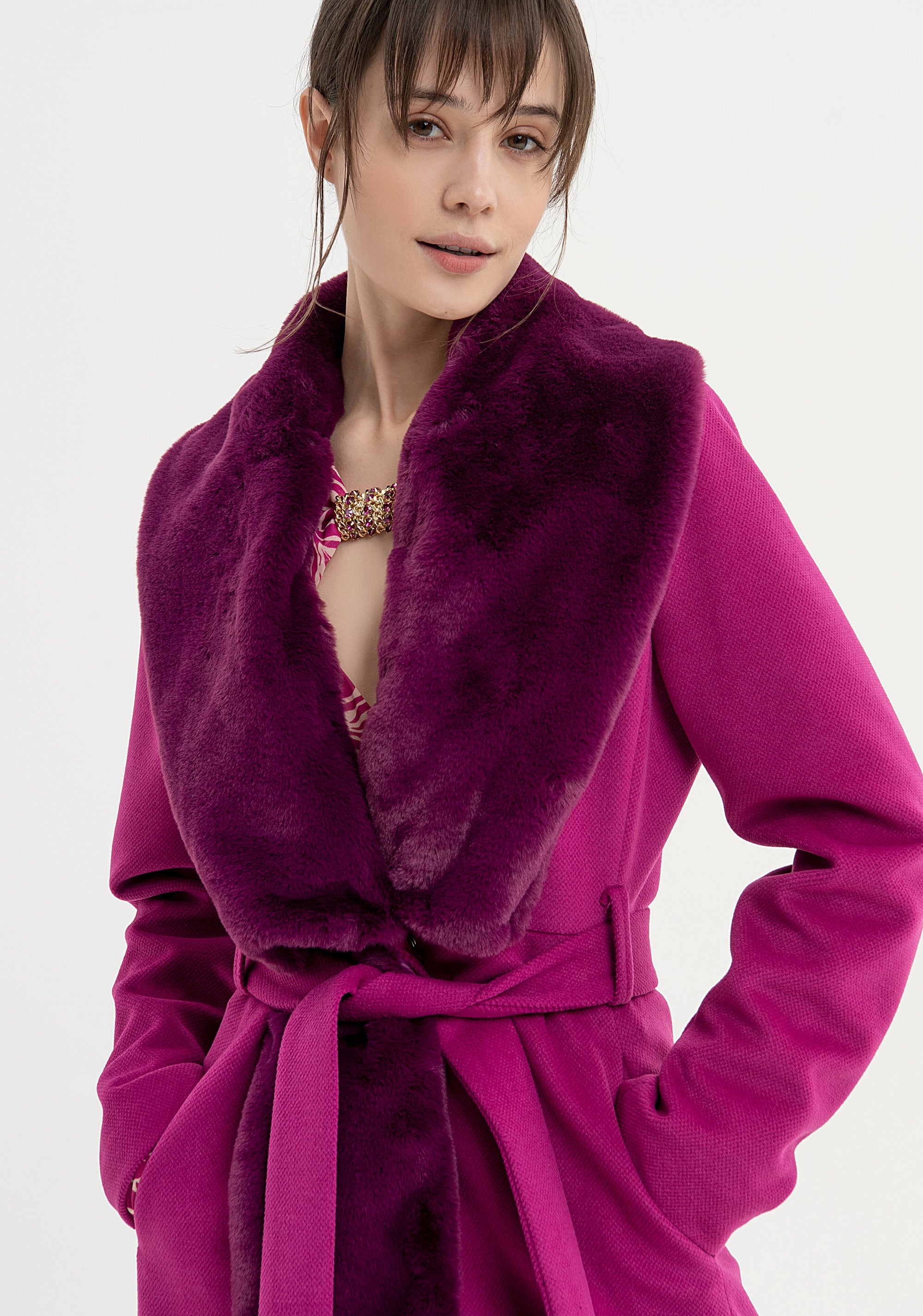 Cappotto regular lungo con interno morbido