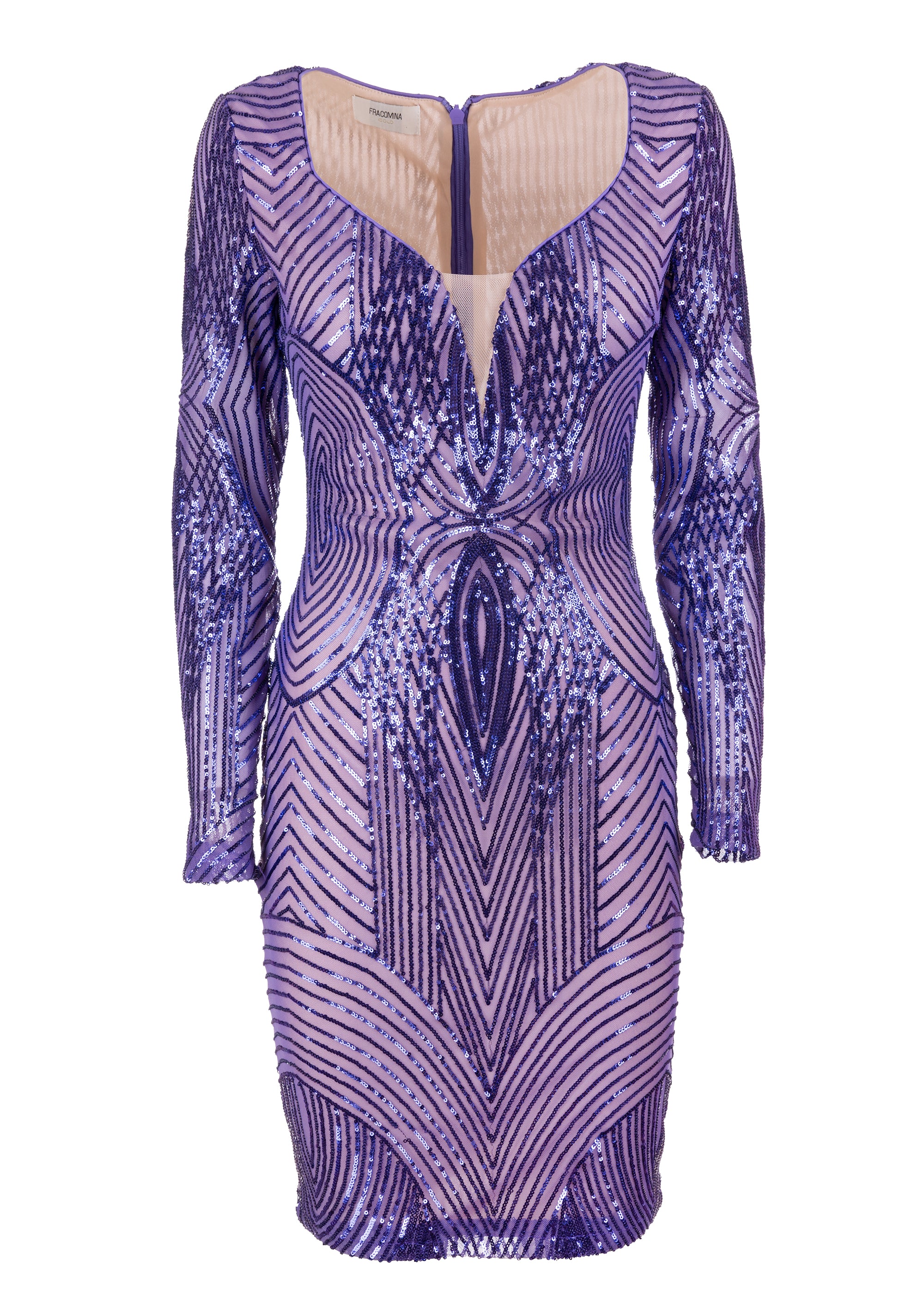 Abito slim mini in paillettes