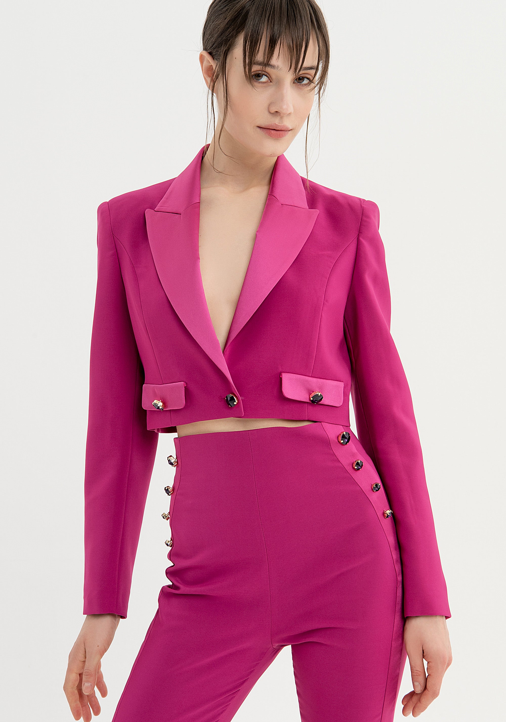 Blazer regular cropped monopetto FQ23WJ1001W42901 Fracomina