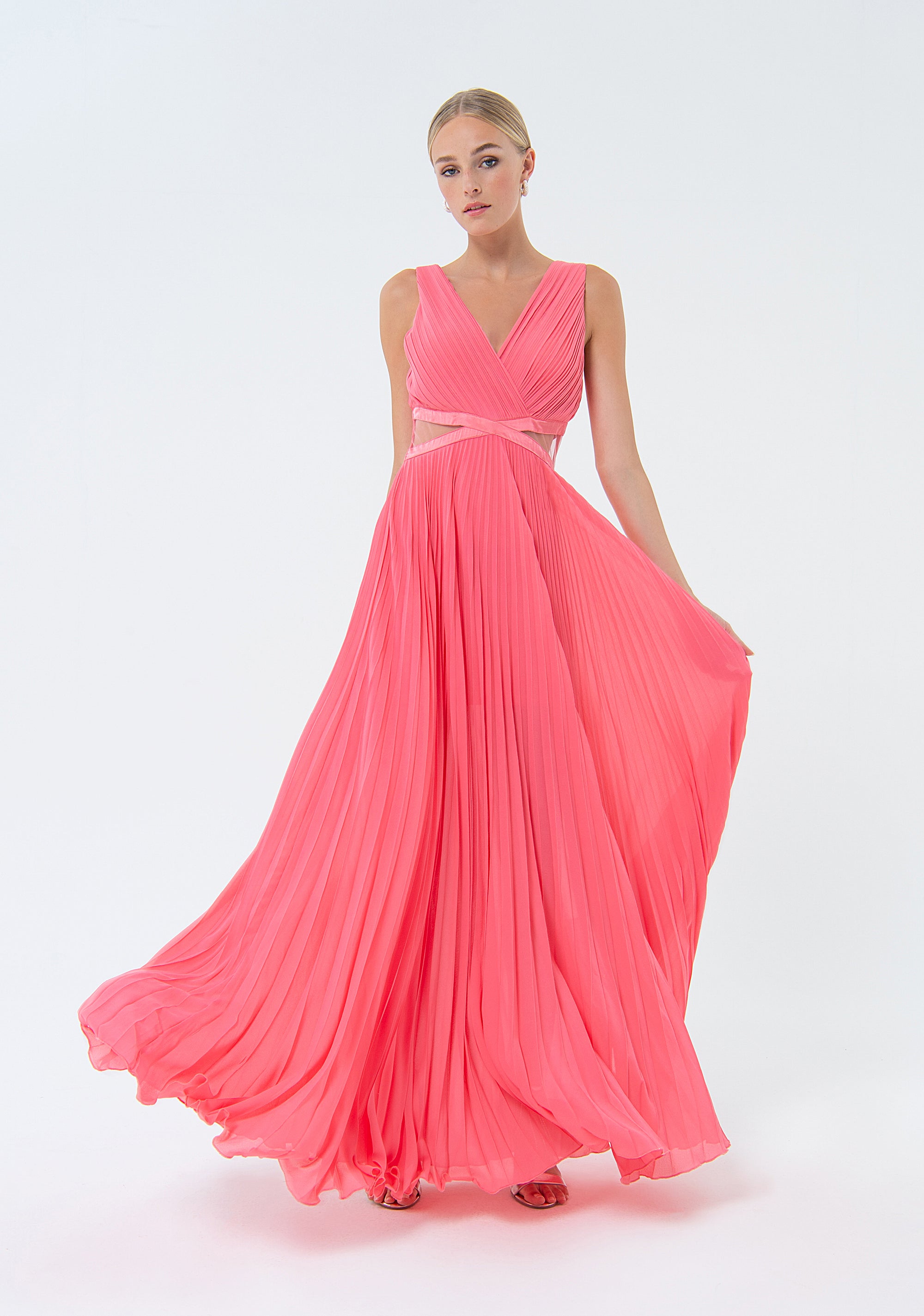 Abito senza maniche lungo in tessuto plissettato FQ24SD3026W412F9 Fracomina