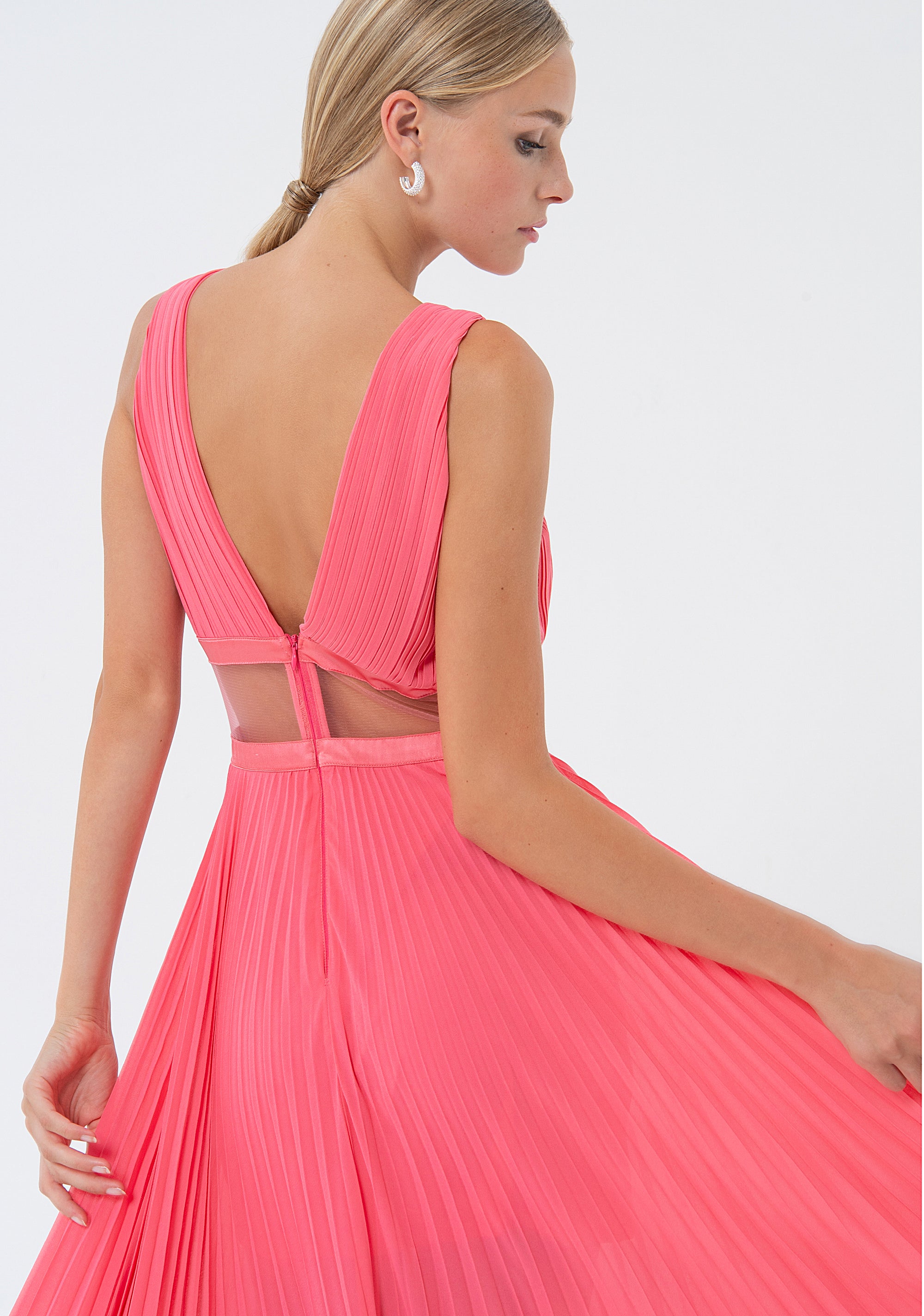 Abito senza maniche lungo in tessuto plissettato FQ24SD3026W412F9 Fracomina