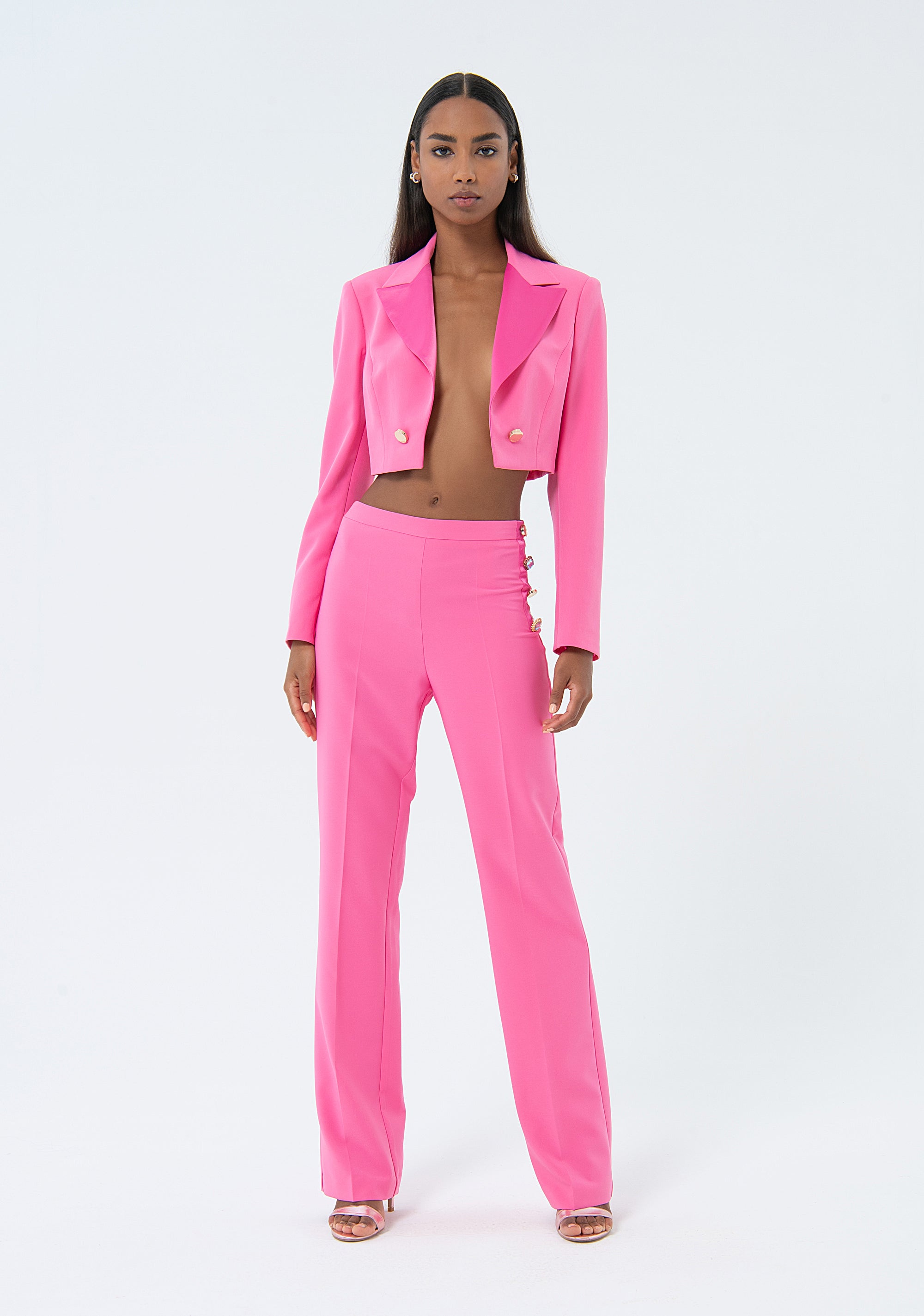 Blazer cropped in tessuto tecnico FQ24SJ1003W42901 Fracomina