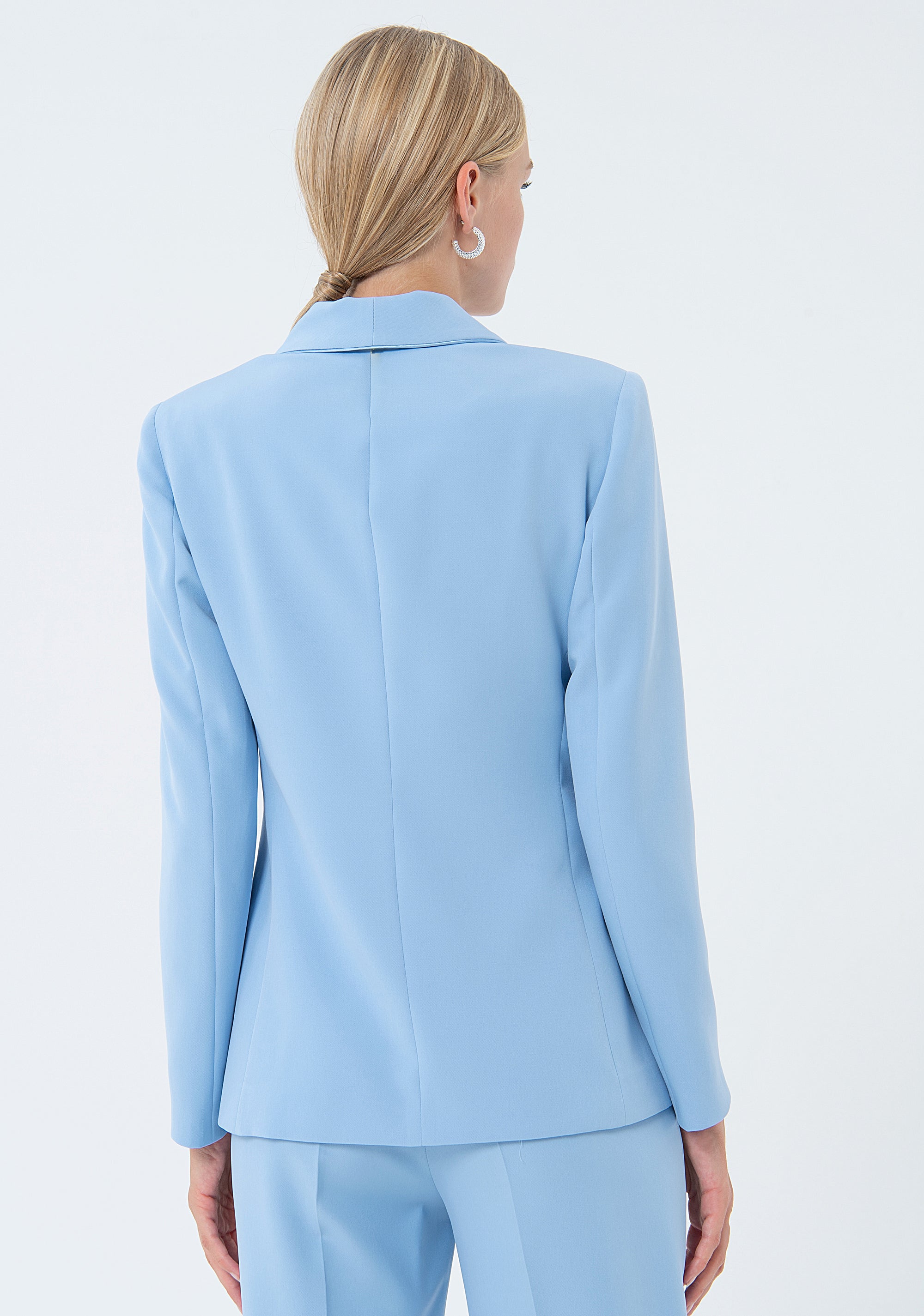 Blazer regular monopetto in tessuto tecnico