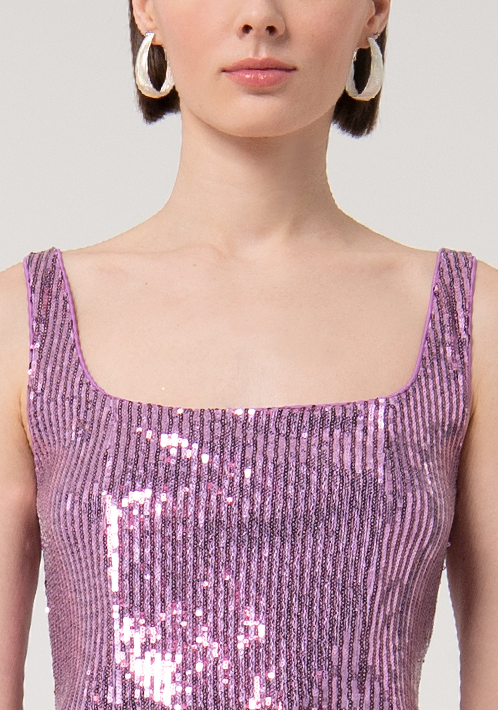 Top senza maniche cropped in tessuto con paillettes FQ24WT2001W66701-S76 Fracomina